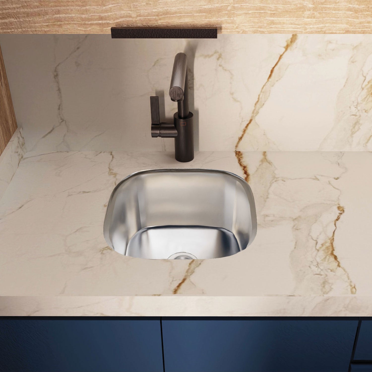 DAX Single Bowl Undermount Kitchen Sink 16" x 16" - 18G. (DX-1616).