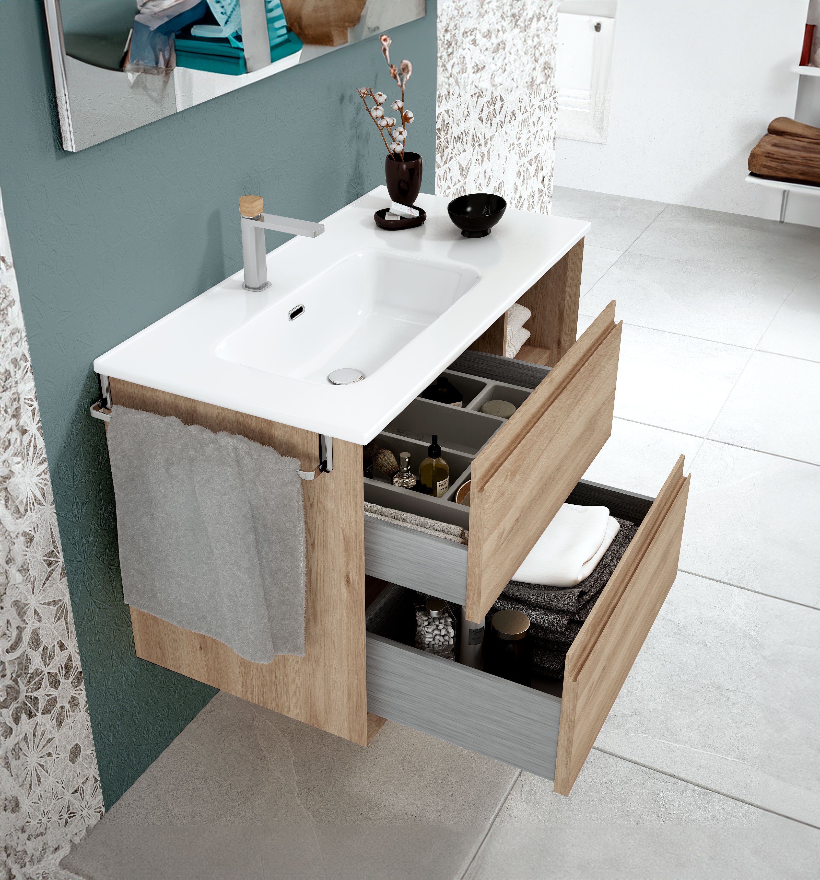DAX Oceanside Bathroom Vanity Cabinet with Onix Basin