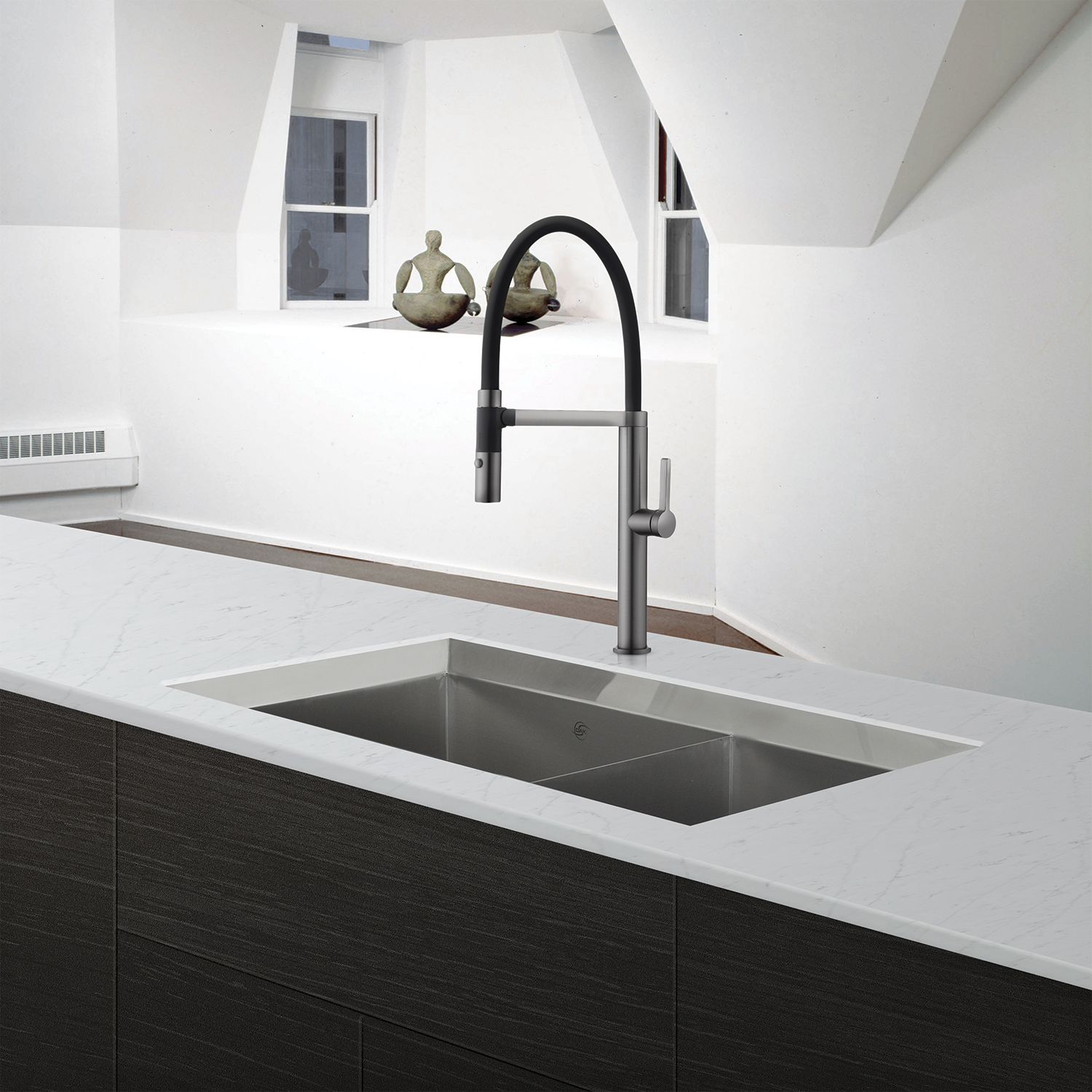 DAX Double Bowl Undermount 50/50 Kitchen Sink, 16 Gauge Stainless Steel, Brushed Finish , 31 x 18 x 10 Inches (DAX-SQ-3118A)