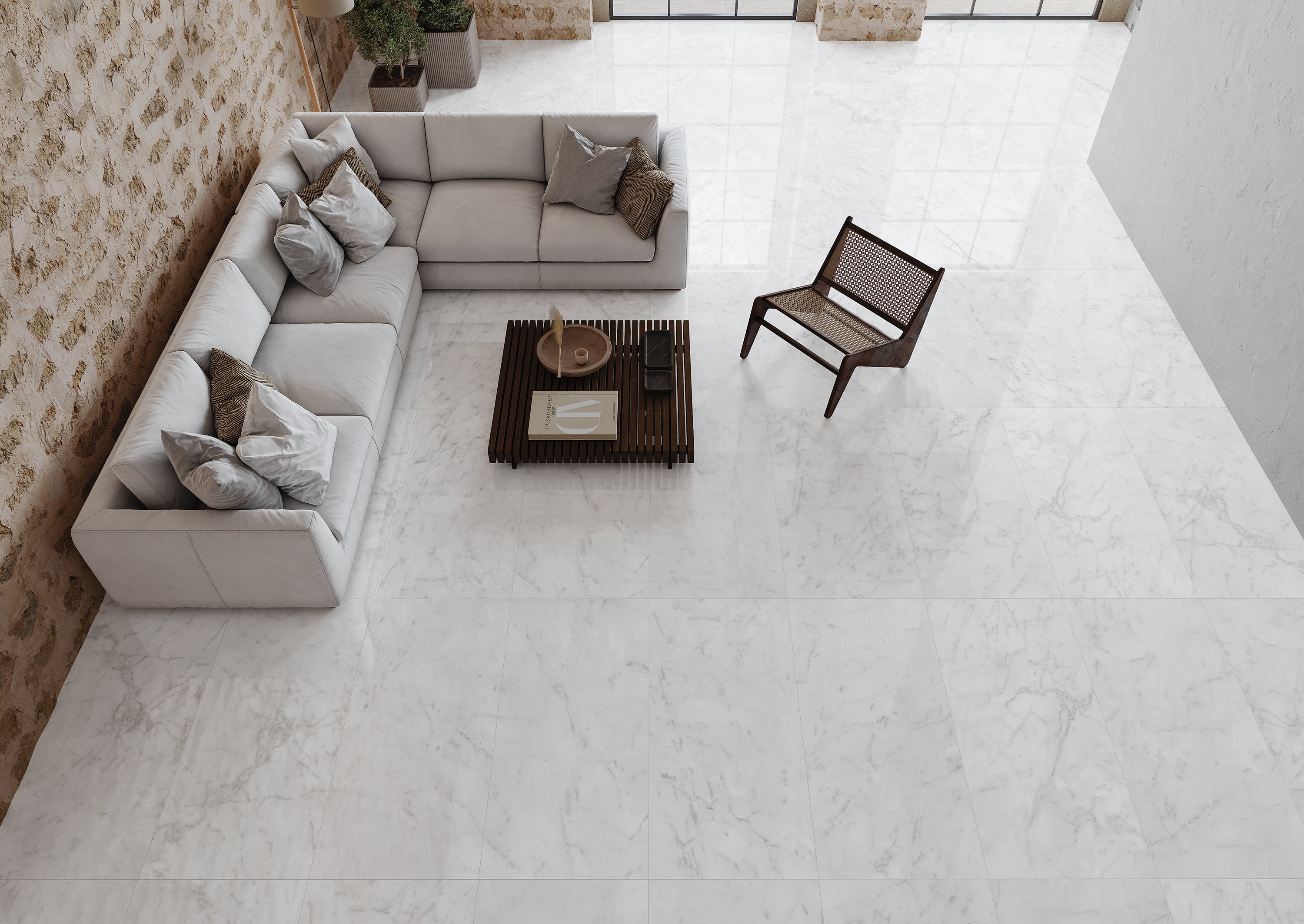 AZUVI STATUARIO flooring - 12 x 36 - (14.53 Sqft per Box - 5 pcs per Box - 63 Boxes per pallet)