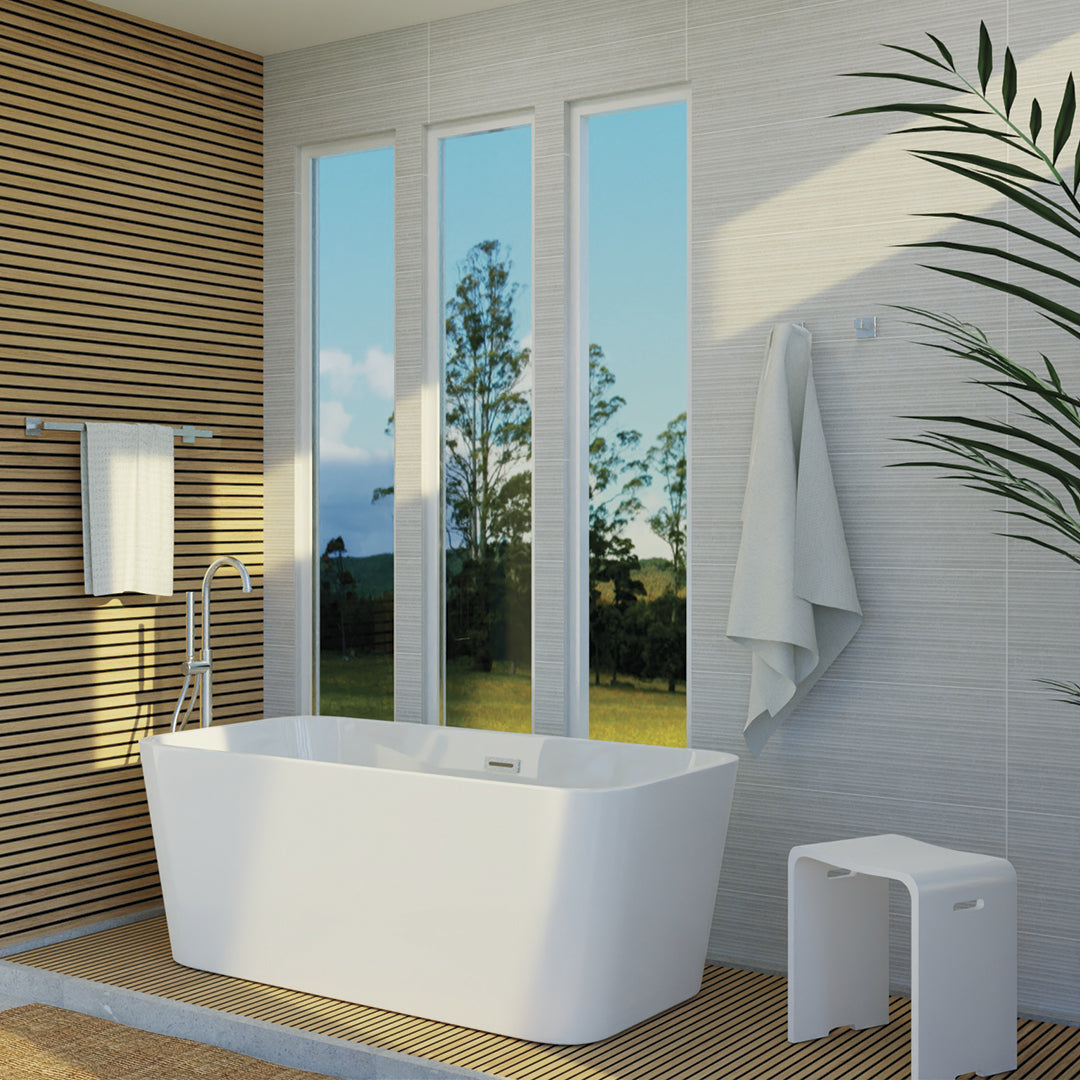 DAX Rectangle Freestanding Acrylic Bathtub Glossy White - 60" x 30" (BT-90401)