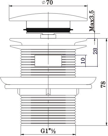 DAX Bathtub Pop up Drain, Chrome Finish (BT-99100)