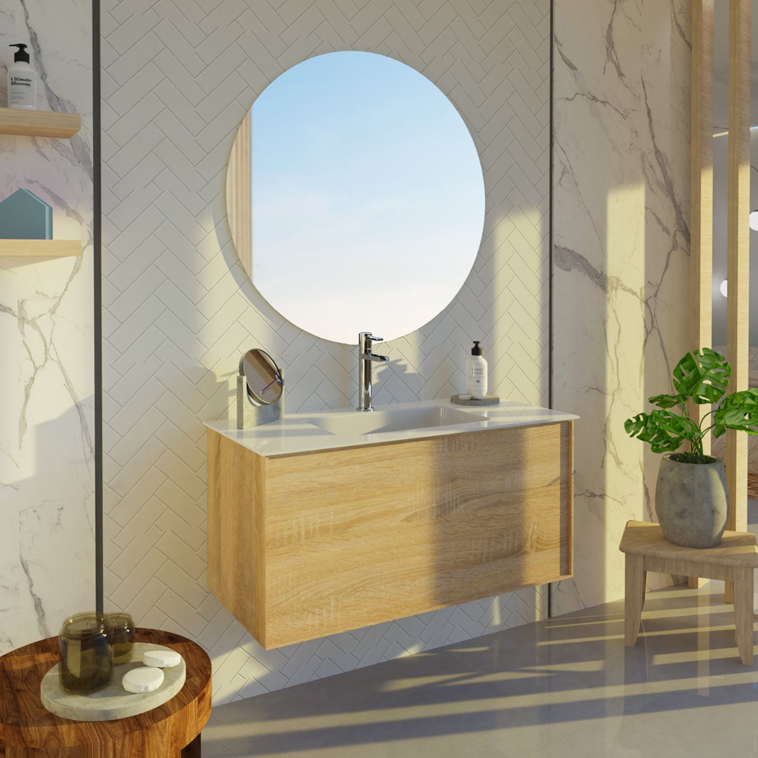 DAX Berlin Single Bathroom Vanity Cabinet with Onix Basin
