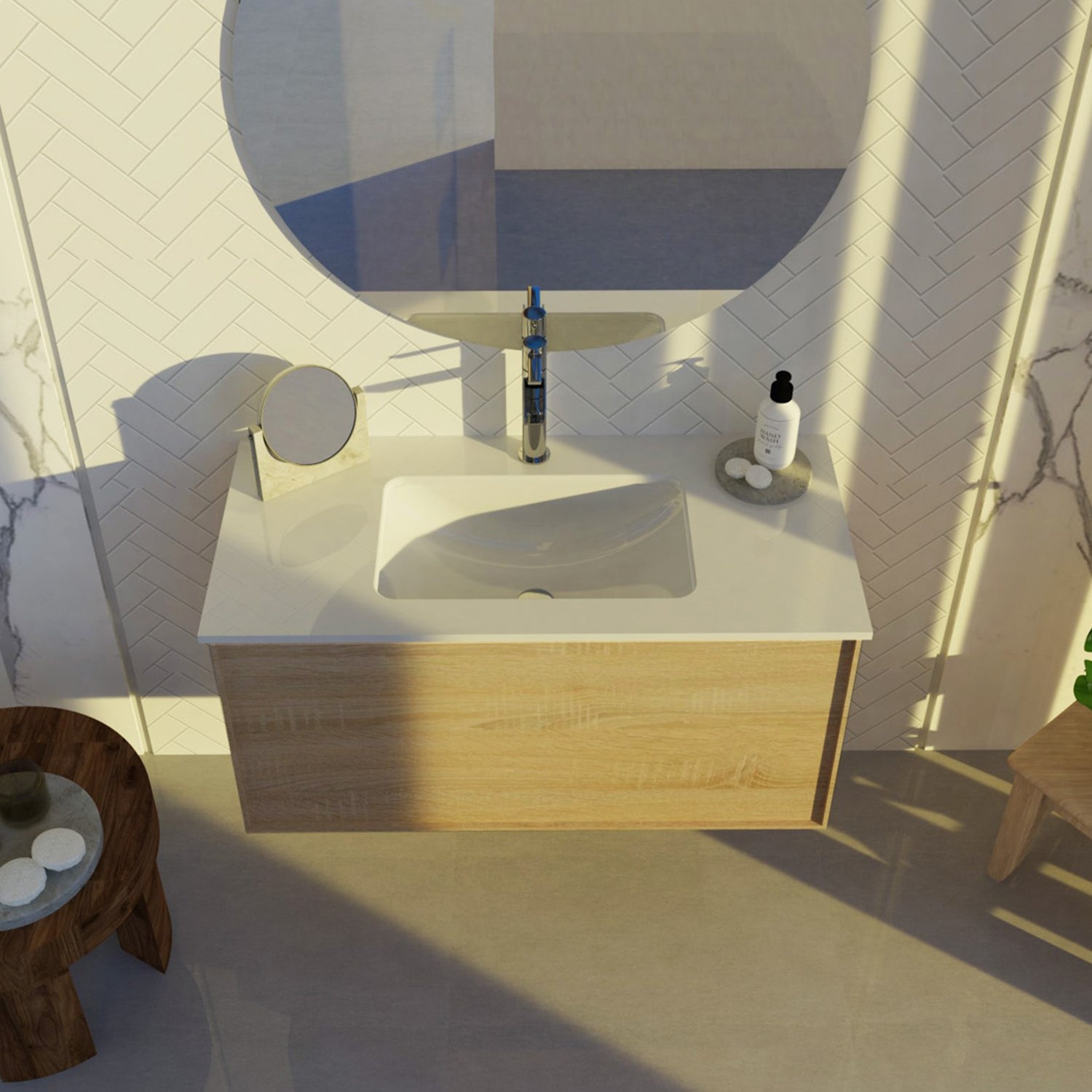 DAX Berlin Single Bathroom Vanity Cabinet with Onix Basin
