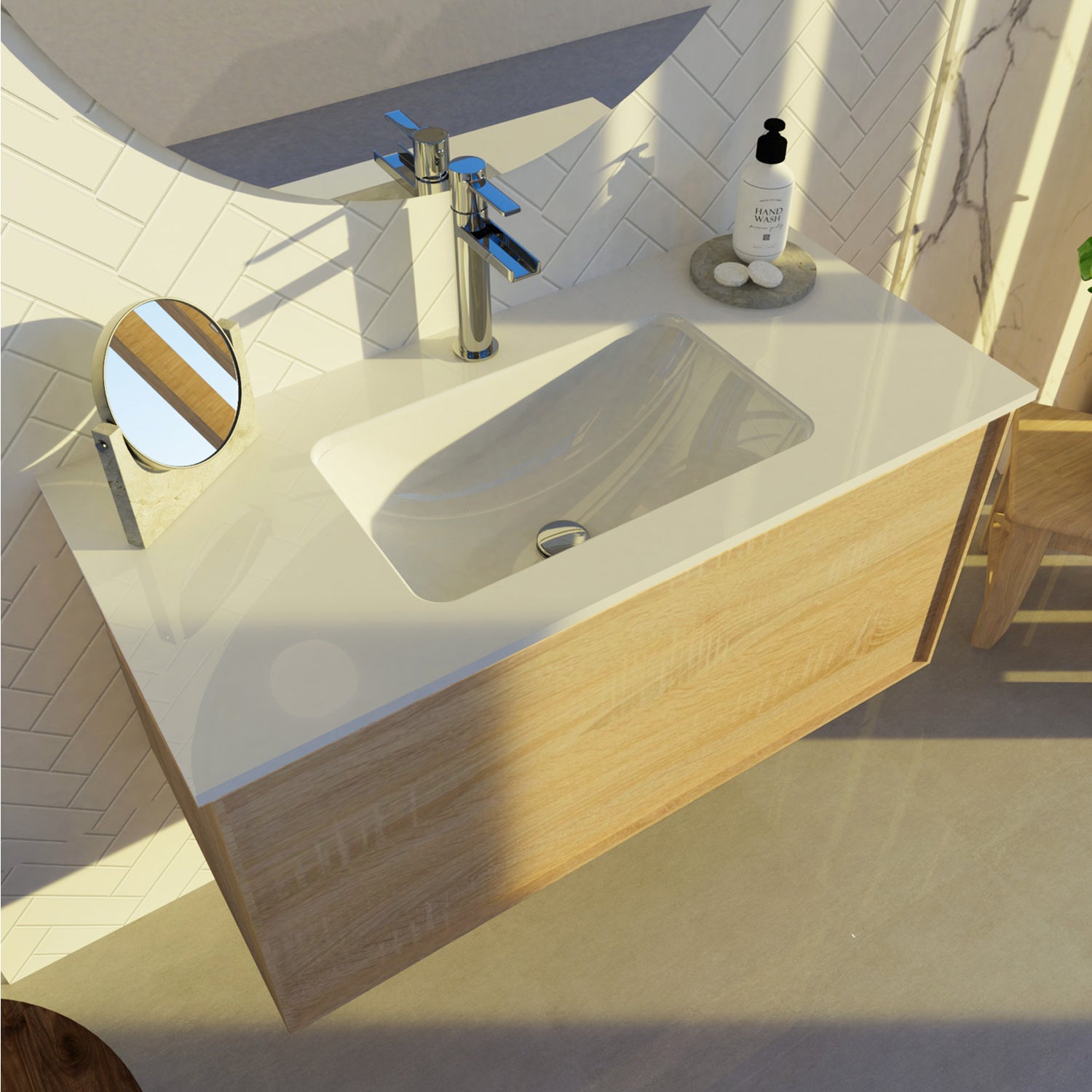 DAX Berlin Single Bathroom Vanity Cabinet with Onix Basin