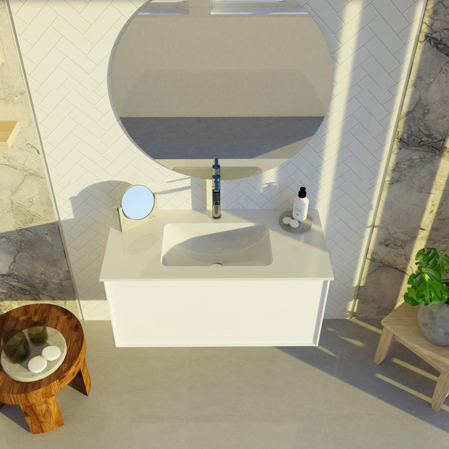 DAX Berlin Single Bathroom Vanity Cabinet with Onix Basin