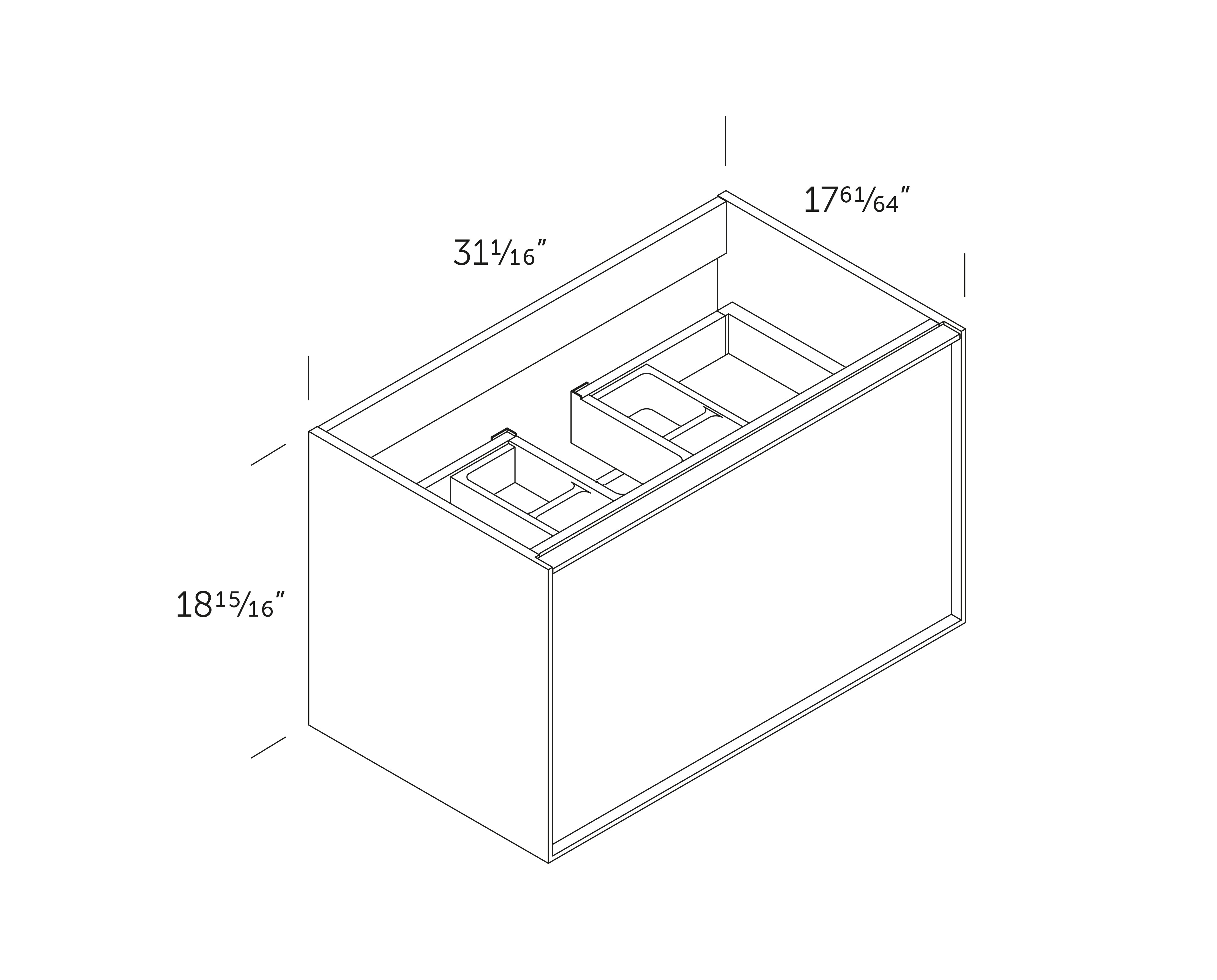 DAX Berlin Single Vanity Cabinet Oak with Onix Basin