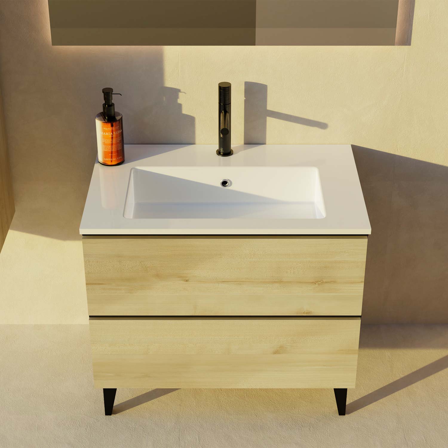 Granada Single Vanity 2 Drawers with Basin Included