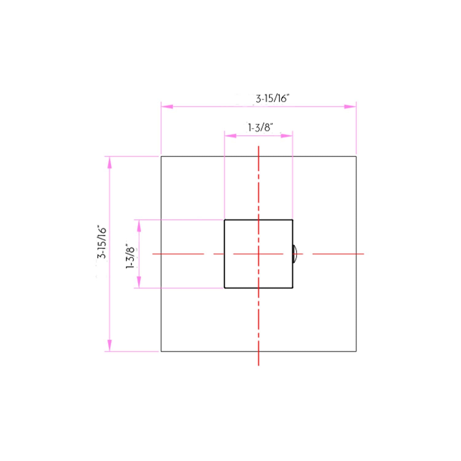 Dax Square Plate And Handle Kit For Model Dax-1053 (DAX-1053-HP03-CR)