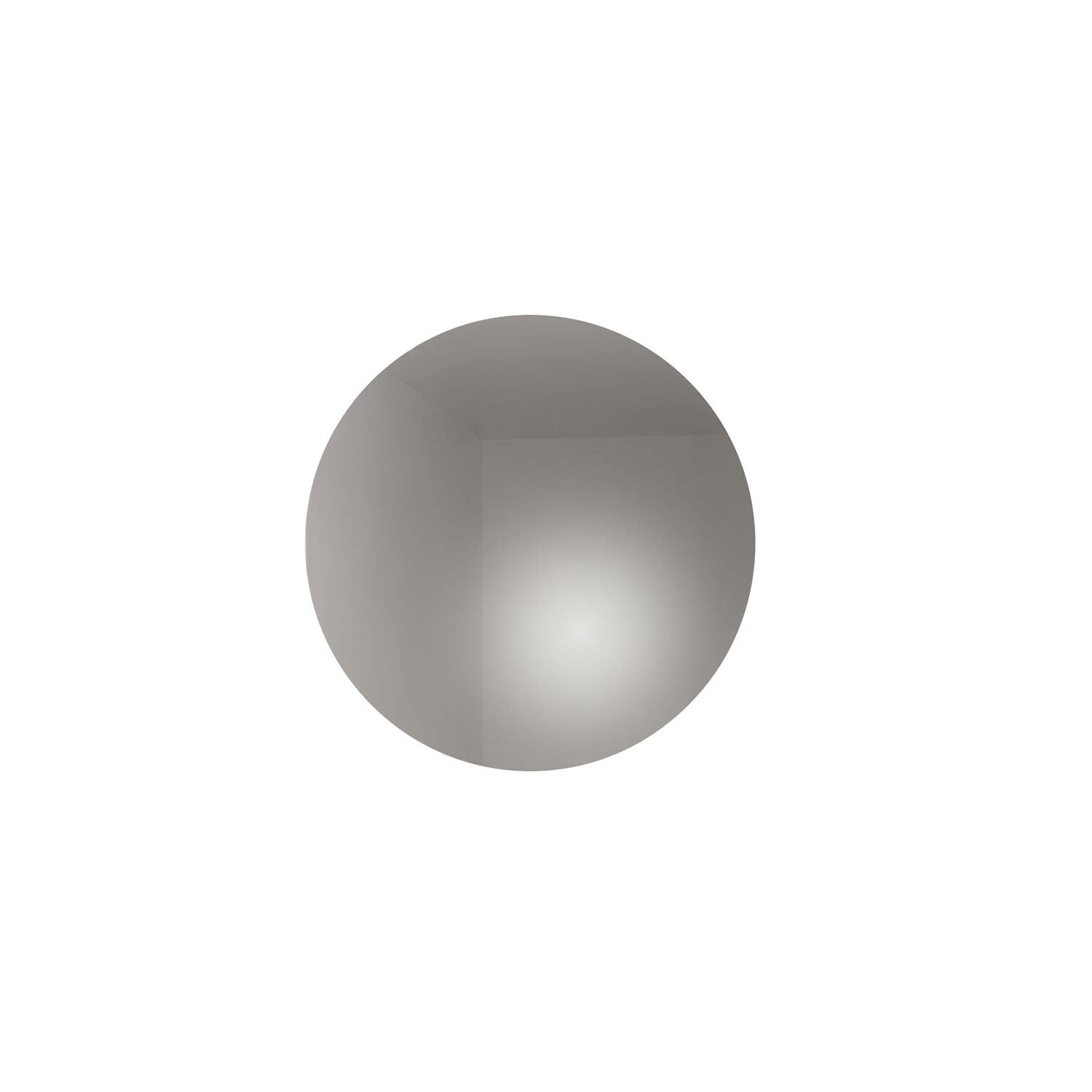 Round metallic object on a white background