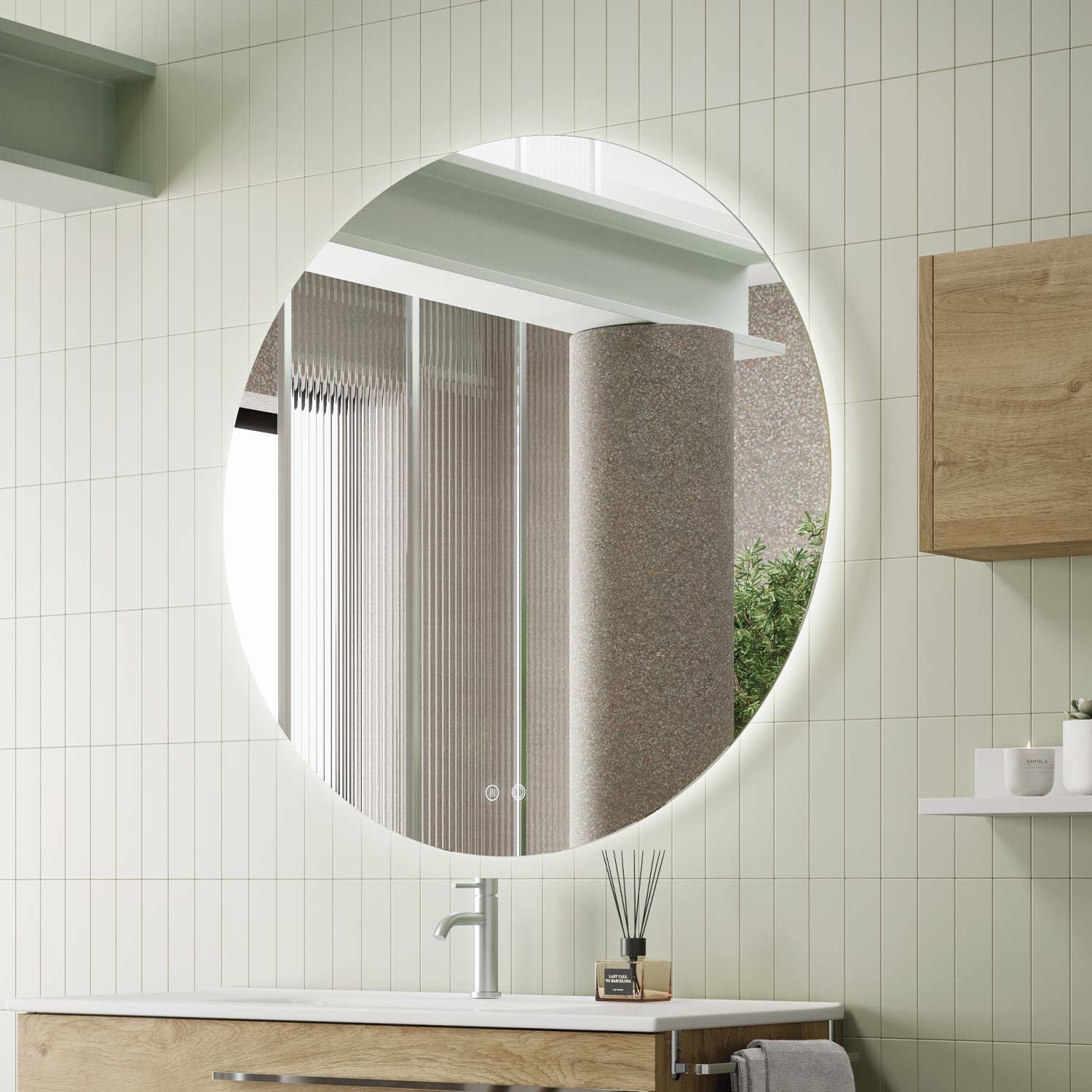 DAX Verona Rond LED Light Round Mirror Anti Fog System 28" 32" 40" Inches