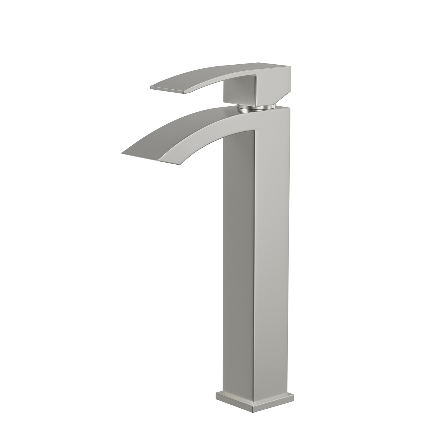 DAX Single Handle Waterfall Vessel Sink Faucet, Brass Body, Brushed Finish, 4-15/16 x 12-5/16 Inches (DAX-6690B-BN)