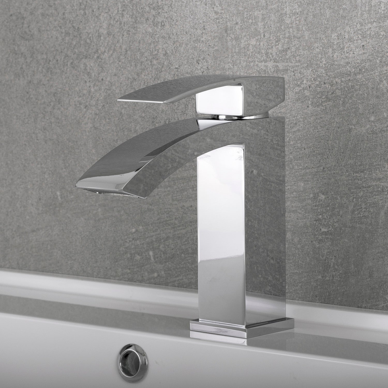 DAX Single Handle Waterfall Bathroom Faucet, Brass Body,  4-7/8 x 7 Inches (DAX-6690A)
