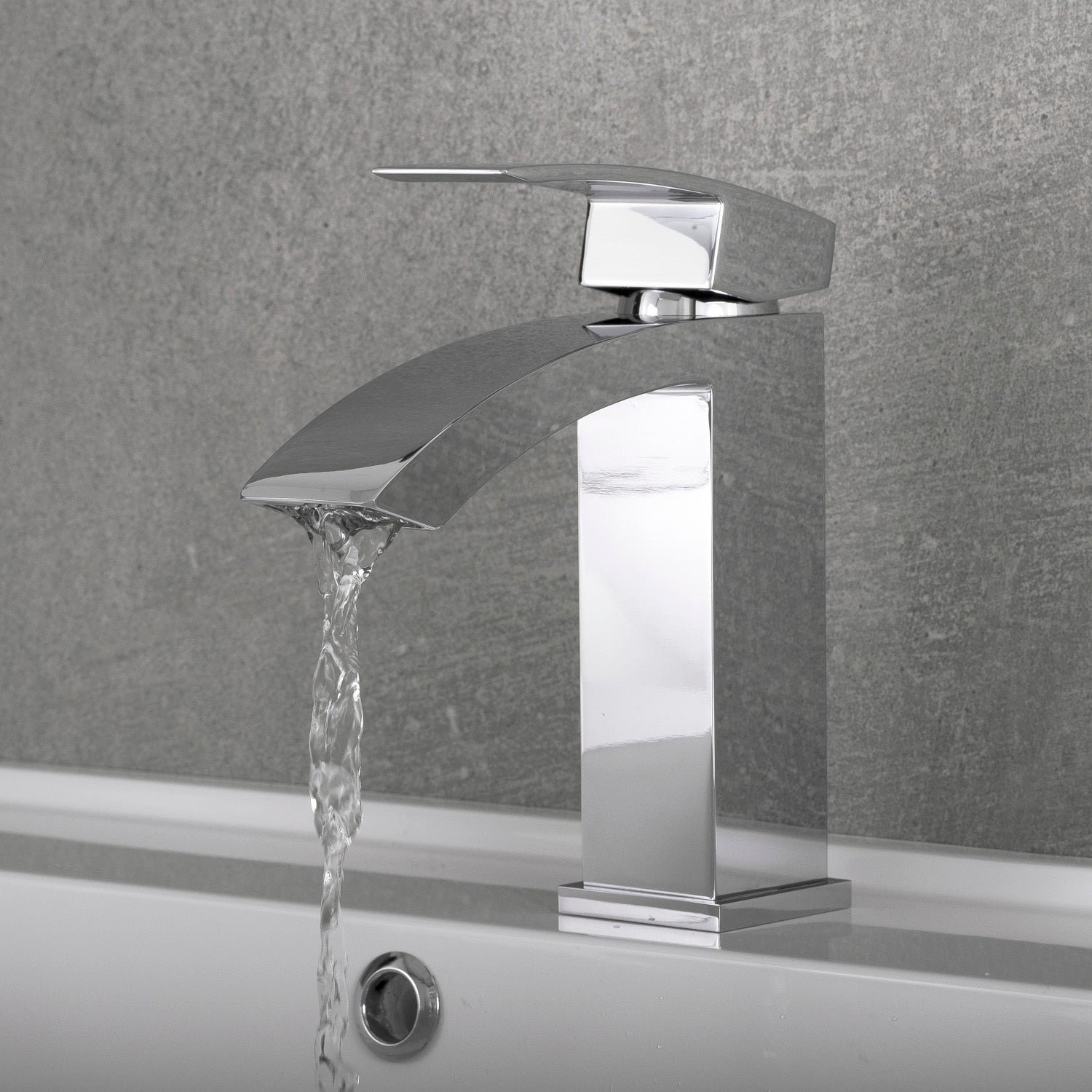 DAX Single Handle Waterfall Bathroom Faucet, Brass Body,  4-7/8 x 7 Inches (DAX-6690A)