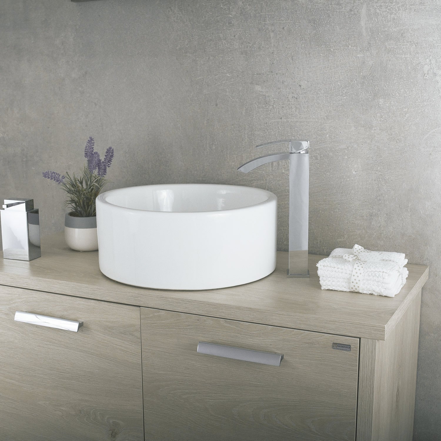 DAX Single Handle Waterfall Vessel Sink Faucet, Brass Body, Brushed Finish, 4-15/16 x 12-5/16 Inches (DAX-6690B-BN)