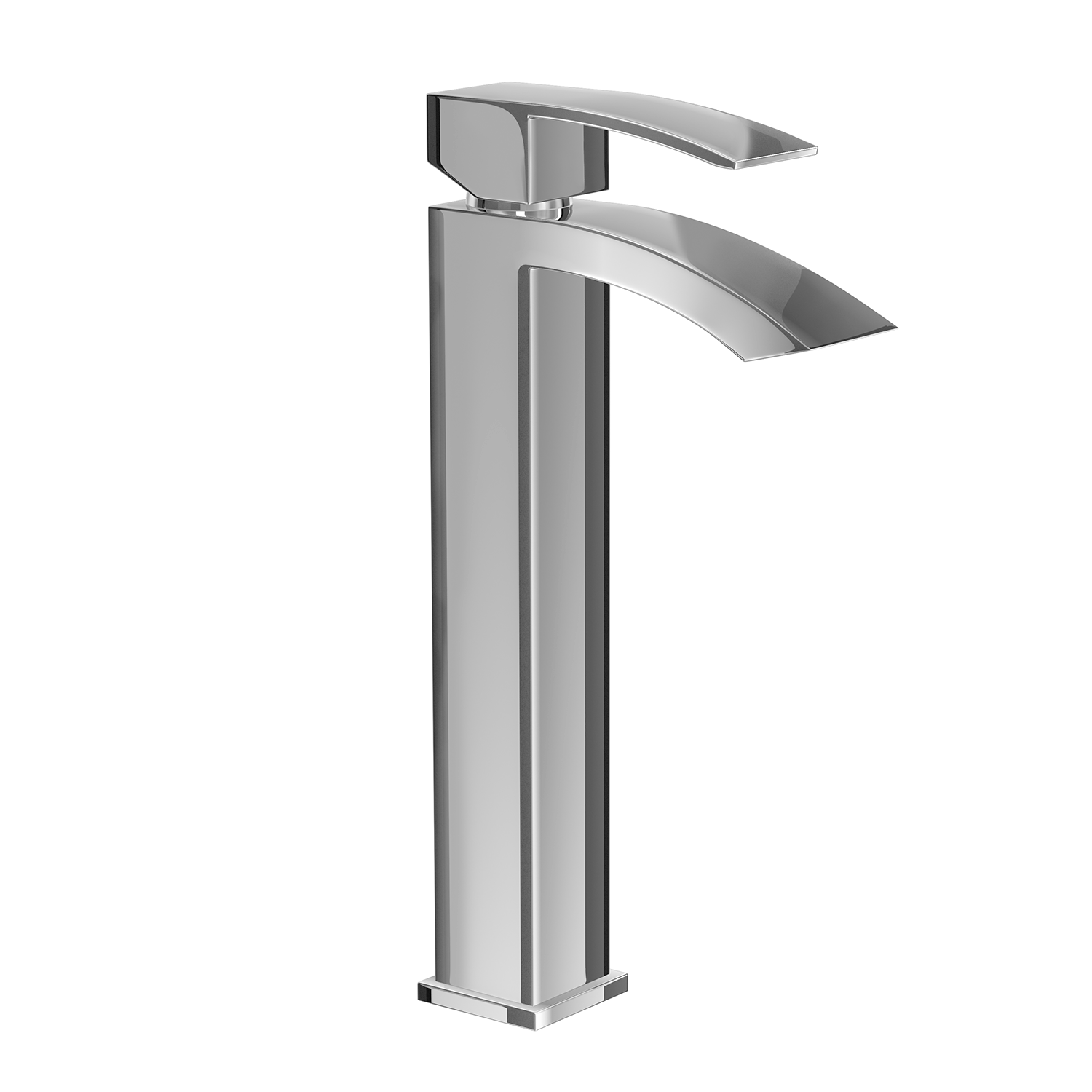 DAX Single Handle Waterfall Vessel Sink Faucet, Brass Body, Brushed Finish, 4-15/16 x 12-5/16 Inches (DAX-6690B-BN)