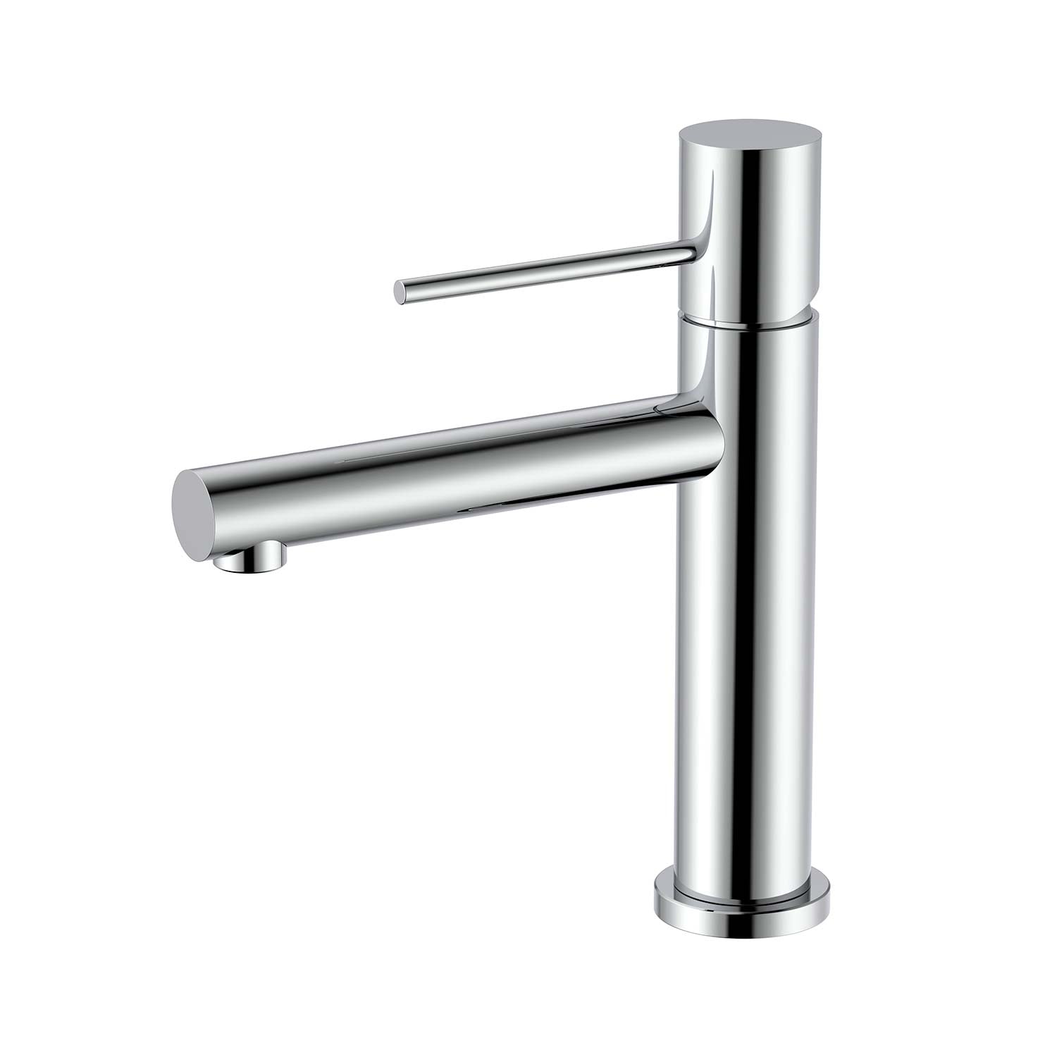 Chrome kitchen faucet on a white background