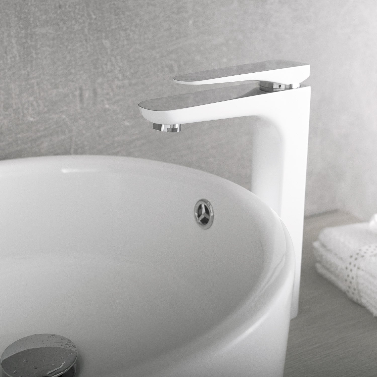 DAX Single Handle Vessel Sink Bathroom Faucet, Brass Body, Brushed Finish, 5-3/16 x 10-15/16 Inches (DAX-805L)