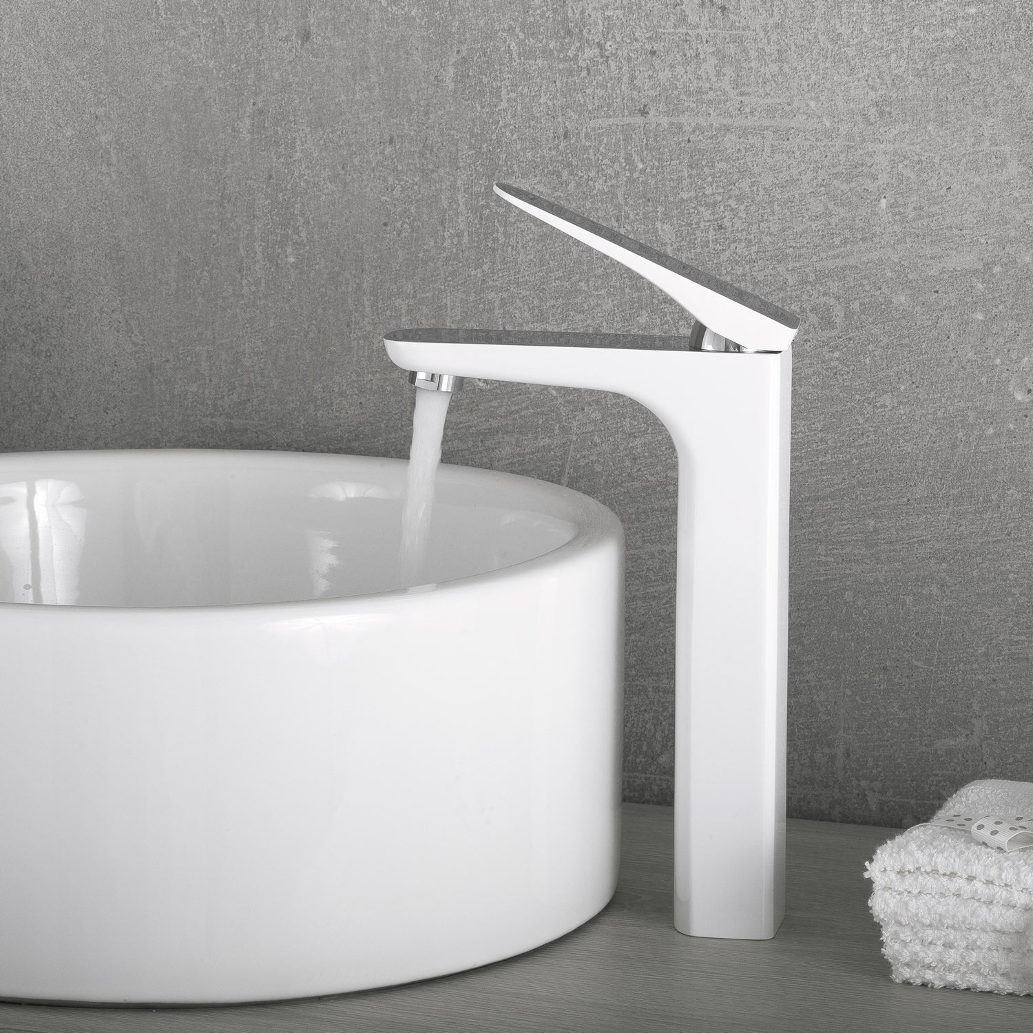 DAX Single Handle Vessel Sink Bathroom Faucet, Brass Body, Brushed Finish, 5-3/16 x 10-15/16 Inches (DAX-805L)