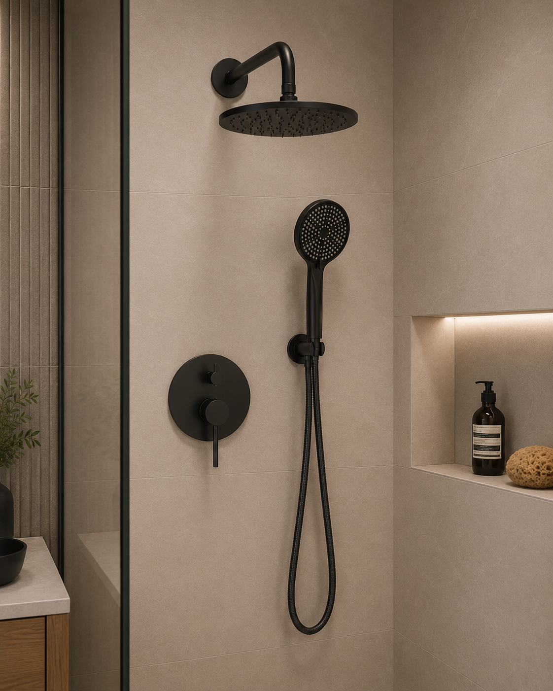 DAX Salerno Round Shower System with Hand Shower
