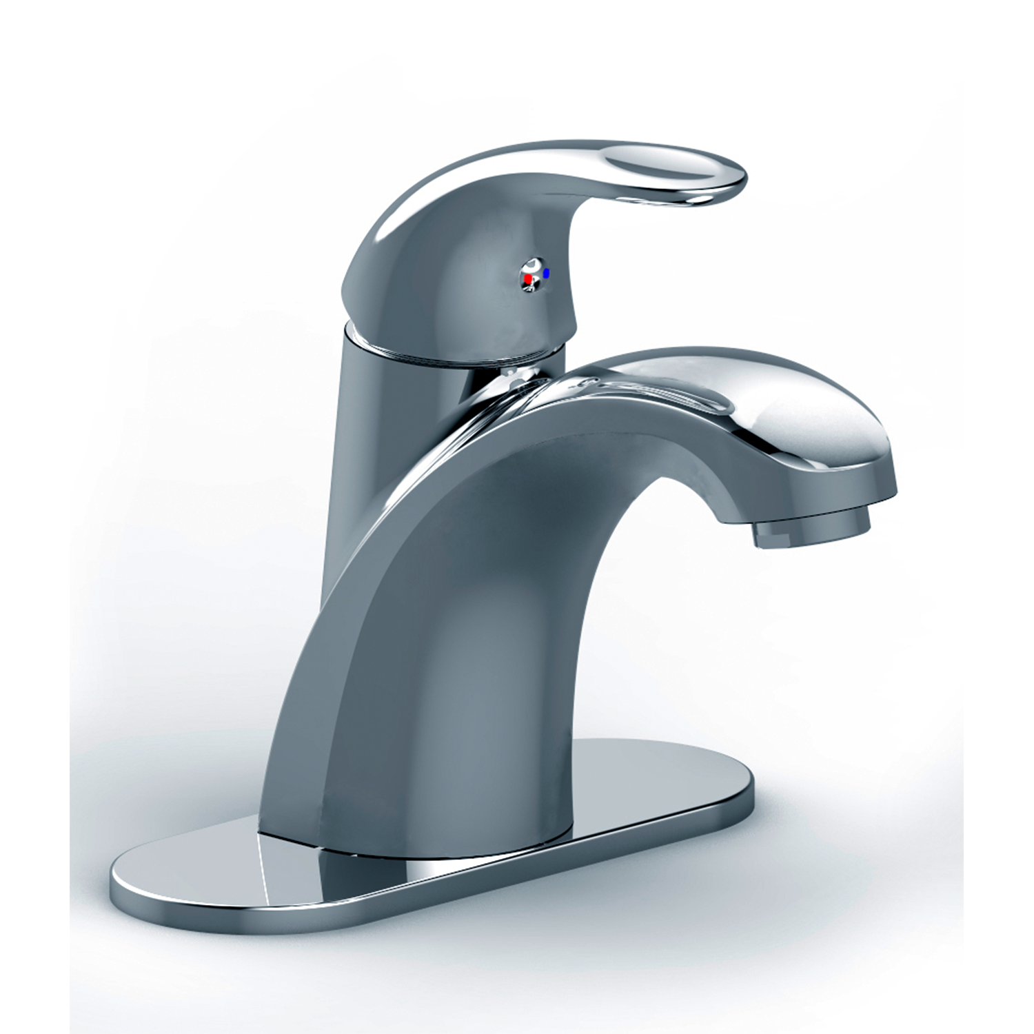 DAX Single Handle Bathroom Faucet with 6" Deck Plate (DAX-8104-BN)