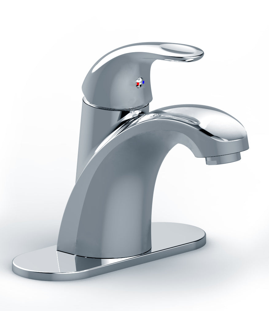 DAX Single Handle Bathroom Faucet with 6" Deck Plate (DAX-8104-BN)
