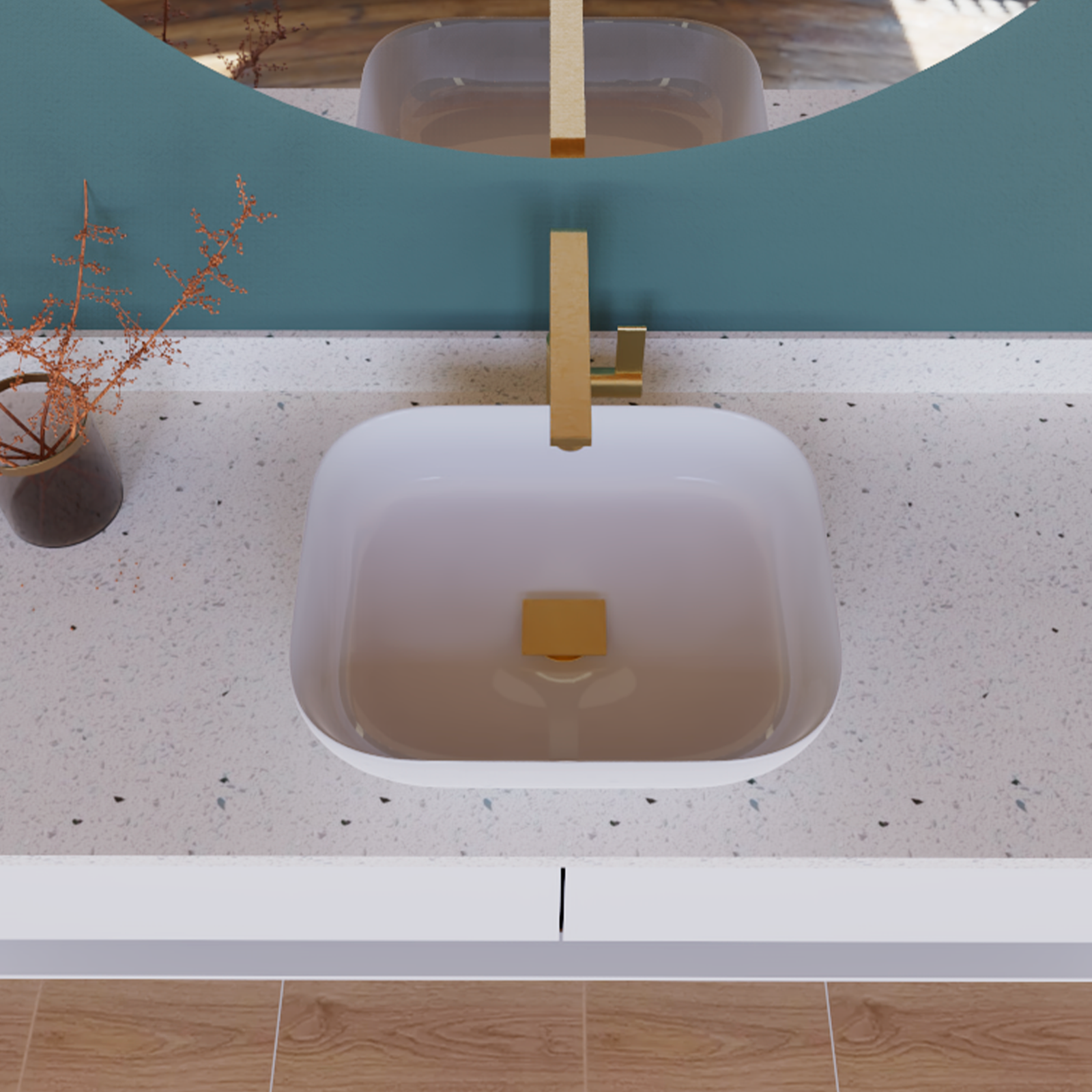 DAX Square Vanity Sink Pop up Drain, Brass Body, 2-3/4 x 8-7/8 Inches (DAX-82012)
