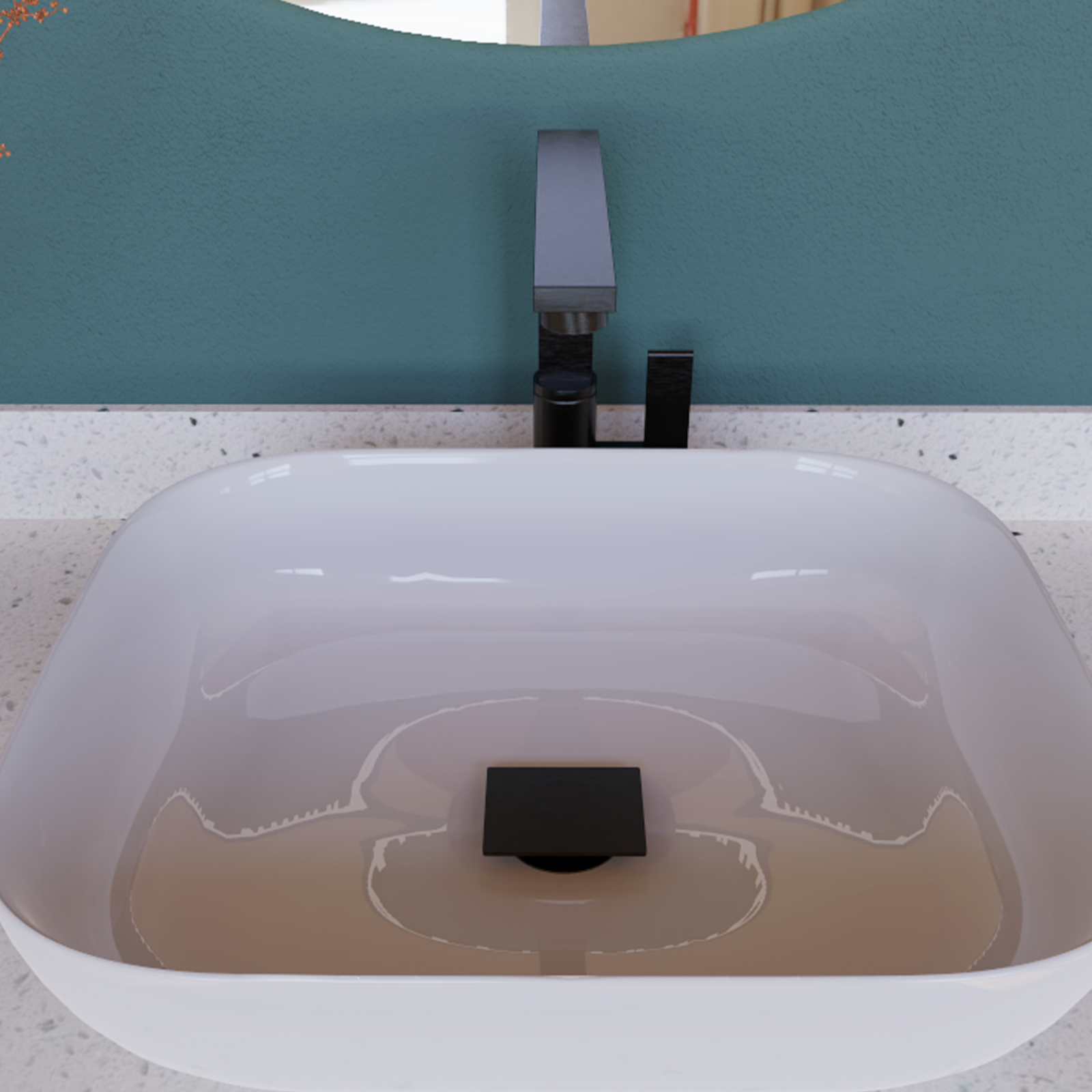DAX Square Vanity Sink Pop up Drain, Brass Body, 8-7/8 x 2-5/8 Inches (DAX-82013)