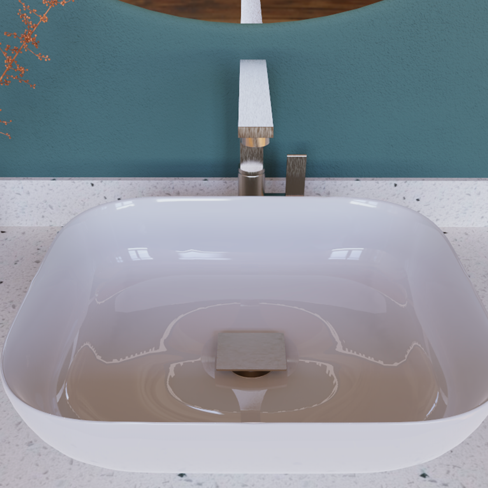 DAX Square Vanity Sink Pop up Drain, Brass Body, 2-3/4 x 8-7/8 Inches (DAX-82012)