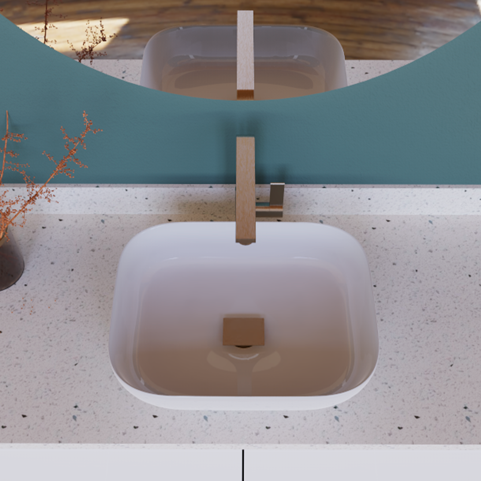 DAX Square Vanity Sink Pop up Drain, Brass Body, 2-3/4 x 8-7/8 Inches (DAX-82012)