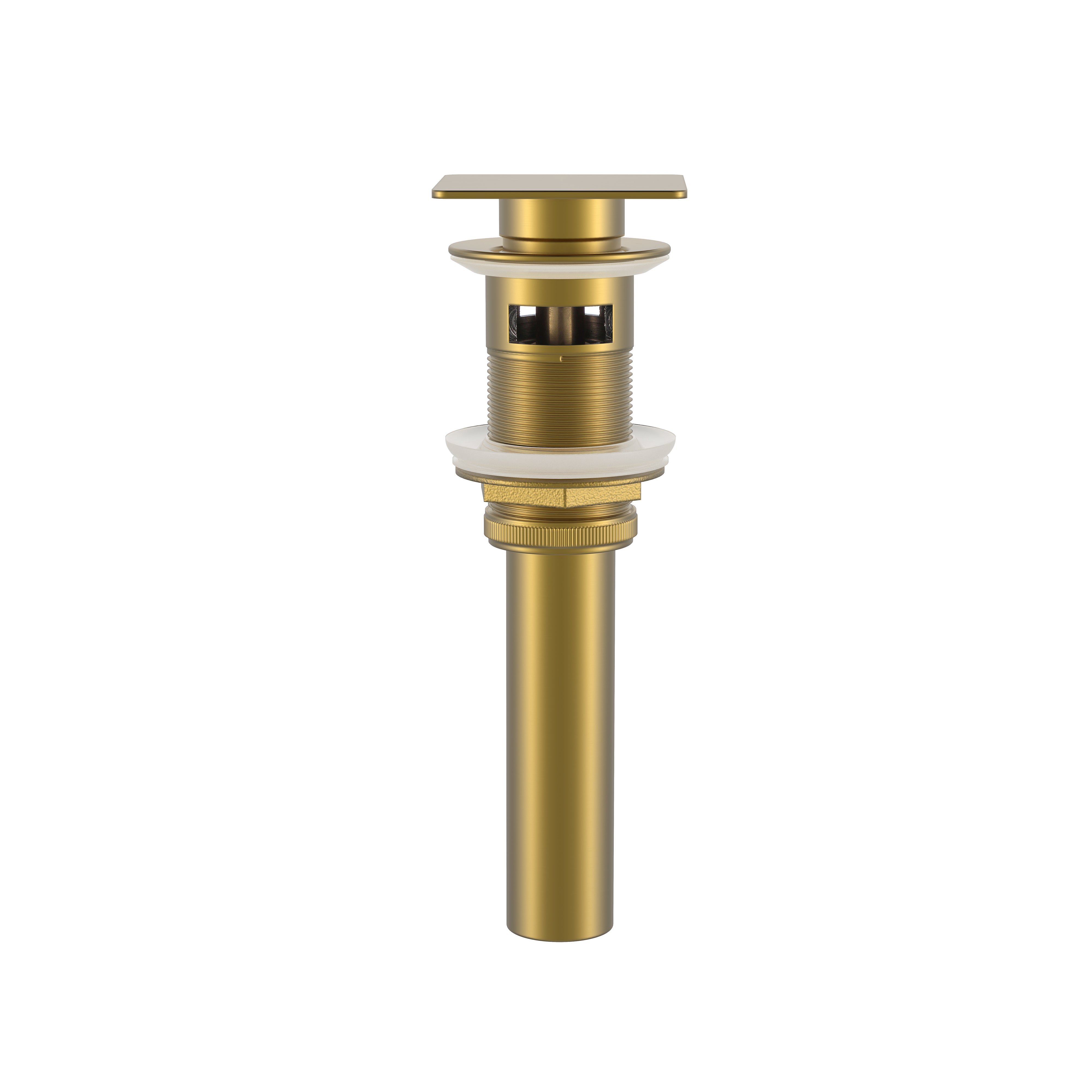 DAX Square Vanity Sink Pop up Drain, Brass Body, 8-7/8 x 2-5/8 Inches (DAX-82013)