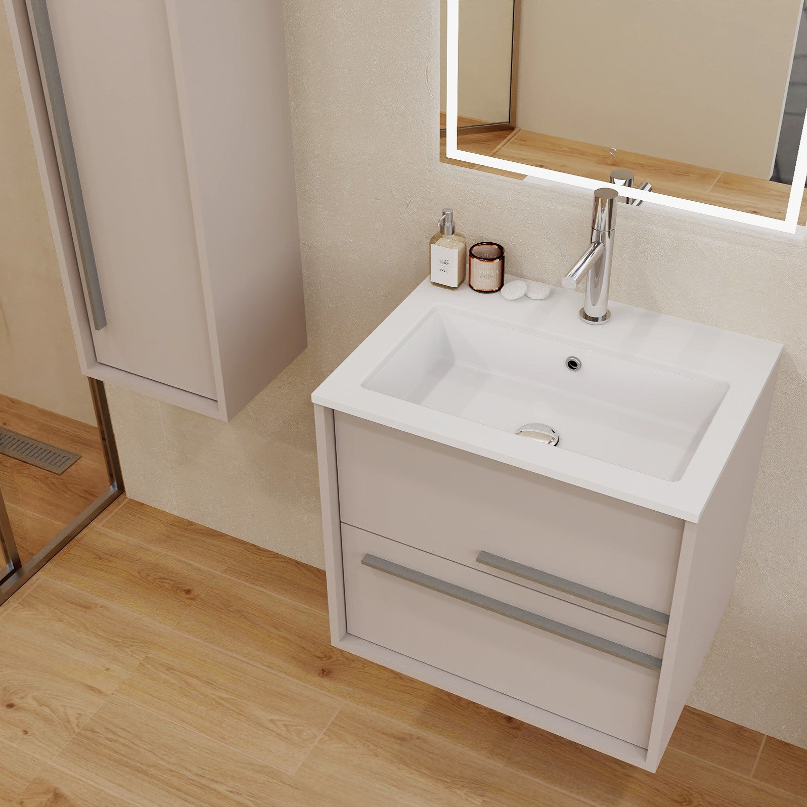 Aqua Bathroom Single Vanity Cabinet with Basin Included