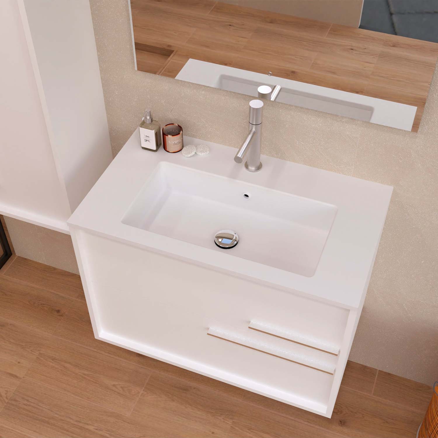 Aqua Bathroom Single Vanity Cabinet with Basin Included
