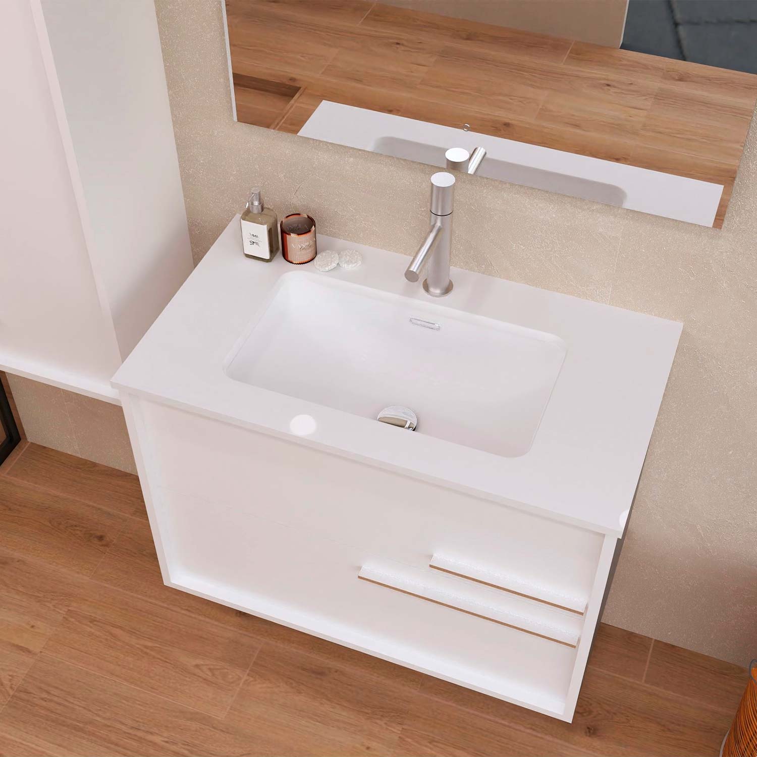 Aqua Bathroom Single Vanity Cabinet with Basin Included