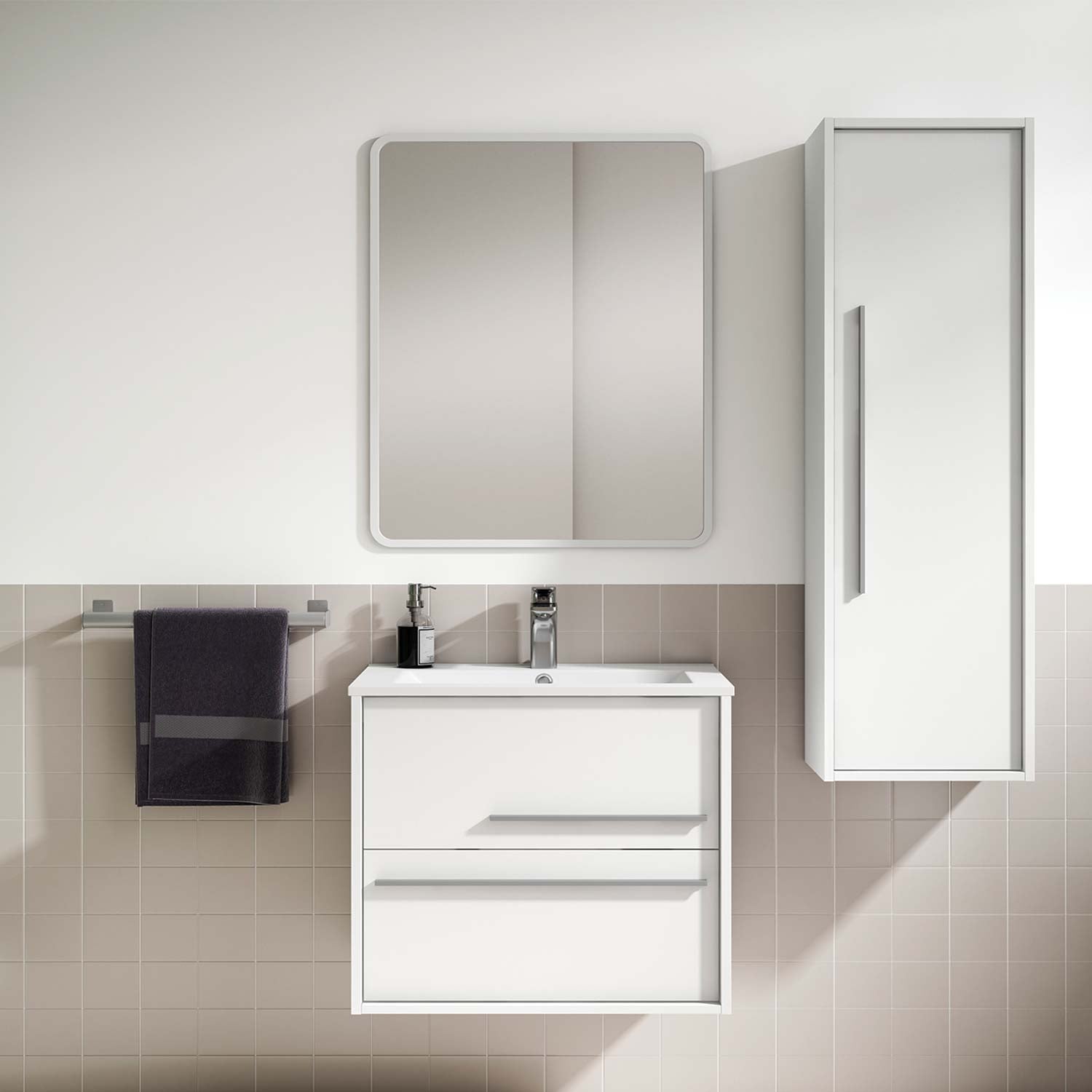 Aqua Bathroom Single Vanity Cabinet with Basin Included