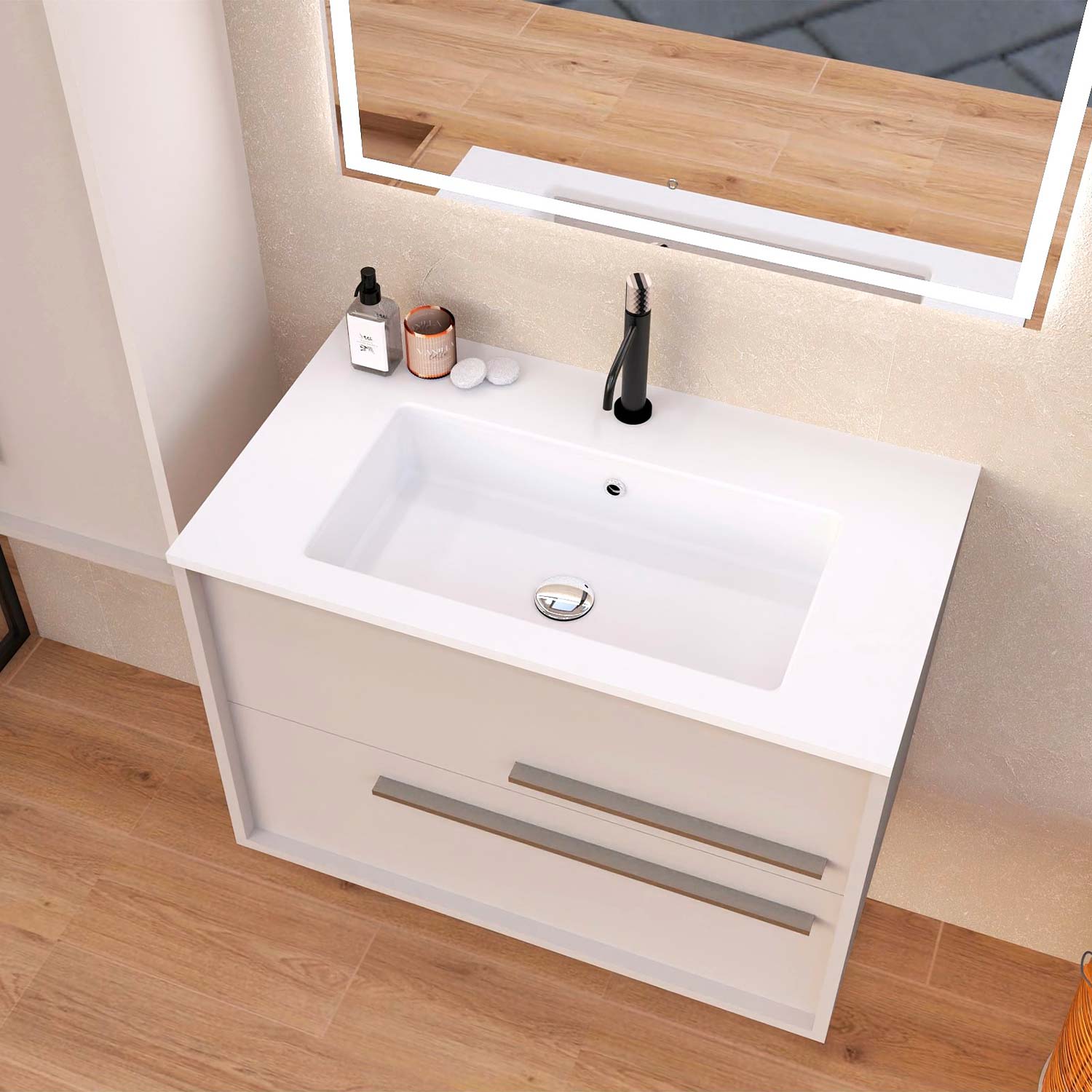 Aqua Bathroom Single Vanity Cabinet with Basin Included