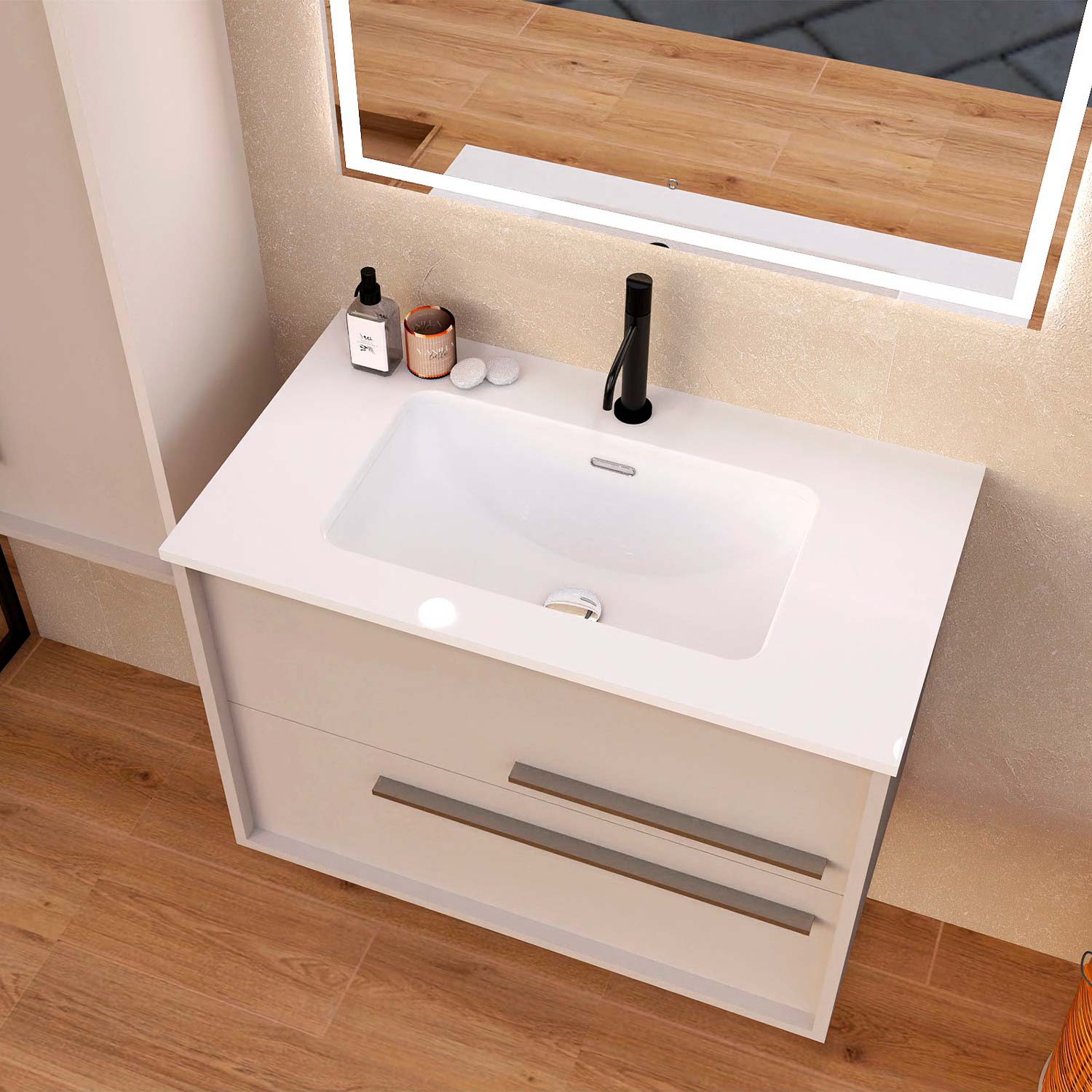 Aqua Bathroom Single Vanity Cabinet with Basin Included