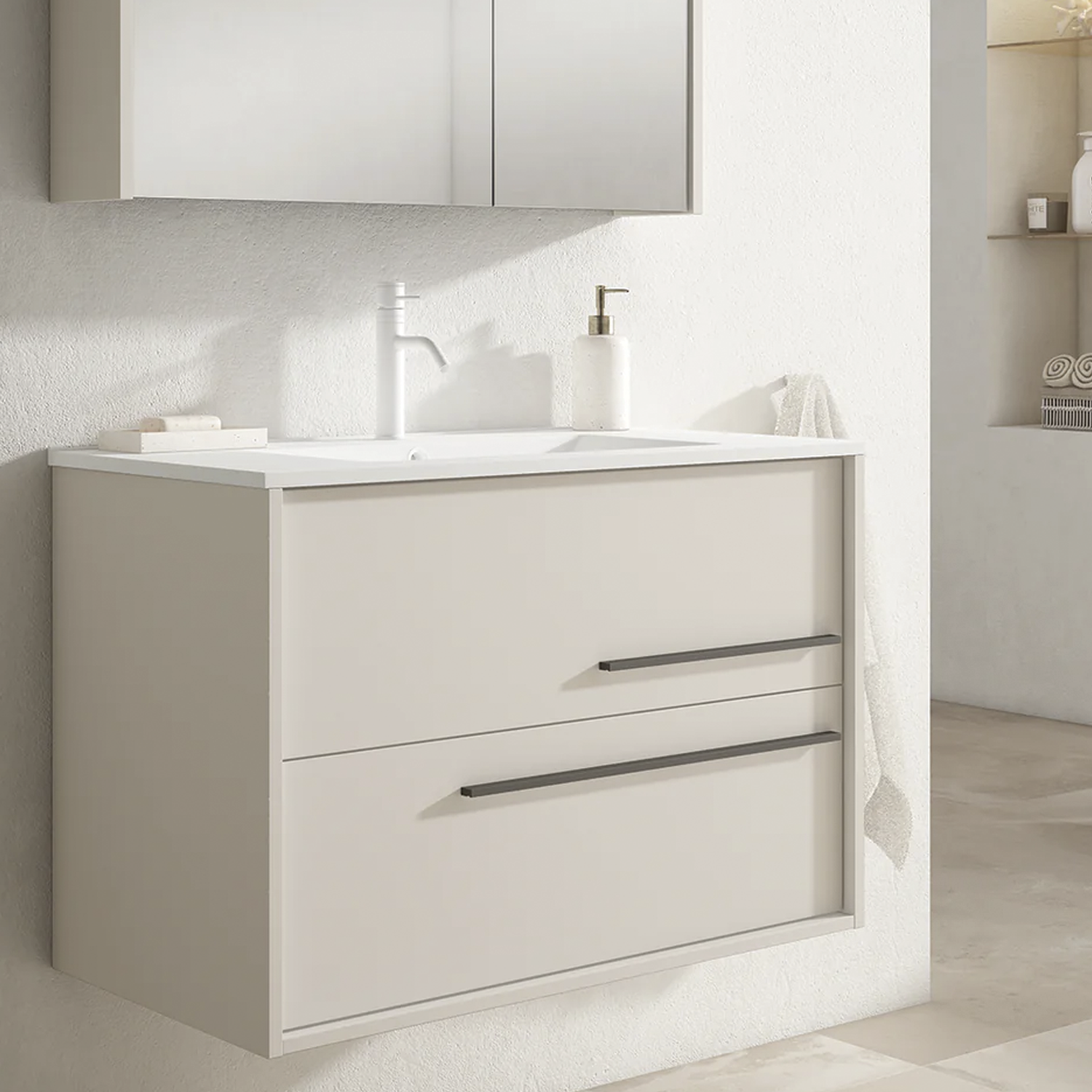 Aqua Bathroom Single Vanity Cabinet with Basin Included