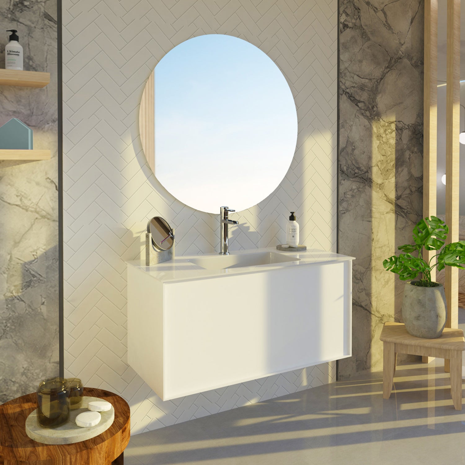 DAX Berlin Single Bathroom Vanity Cabinet with Onix Basin
