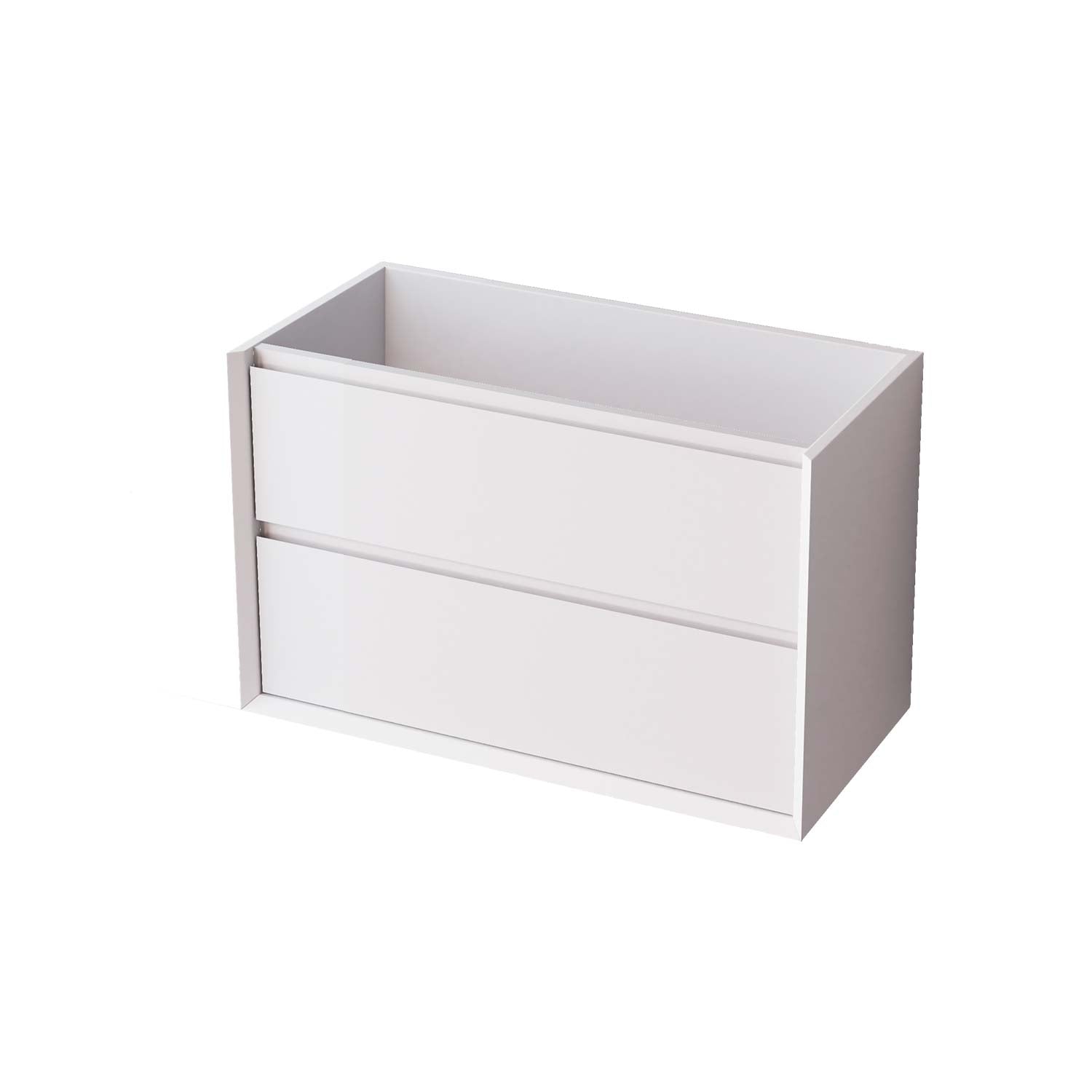 White rectangular planter box on a white background