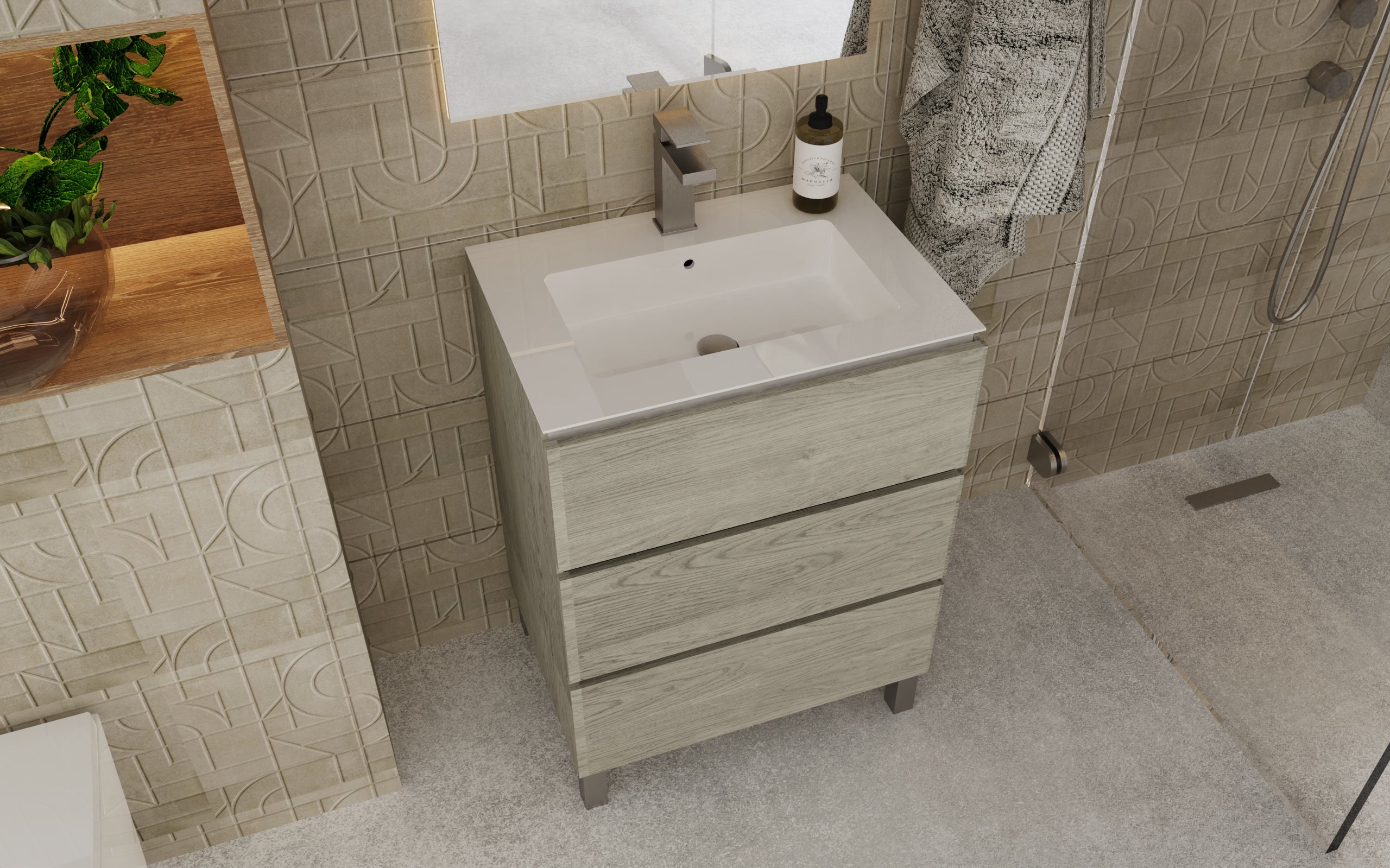 Bathroom Vanity Cabinet - Costa Collection by DAX - Basin Included