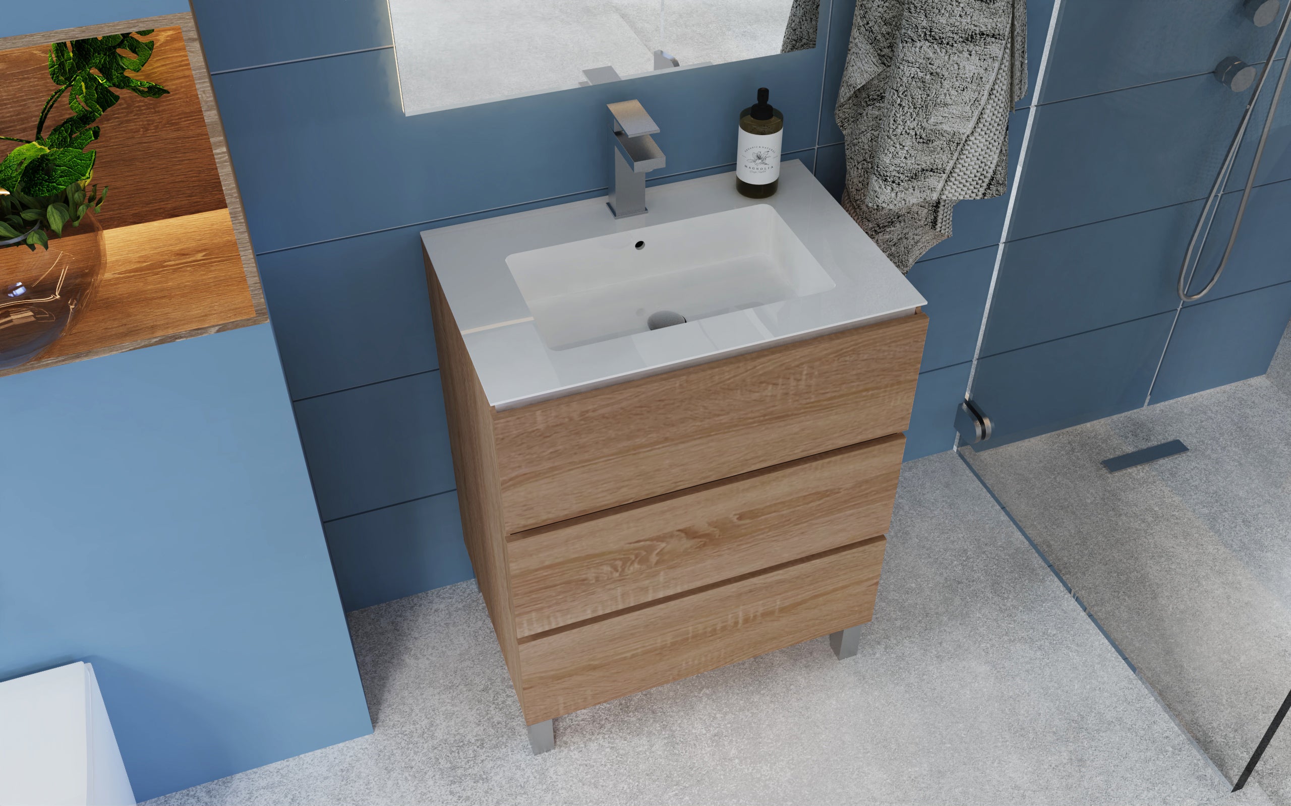 Bathroom Vanity Cabinet - Costa Collection by DAX - Basin Included