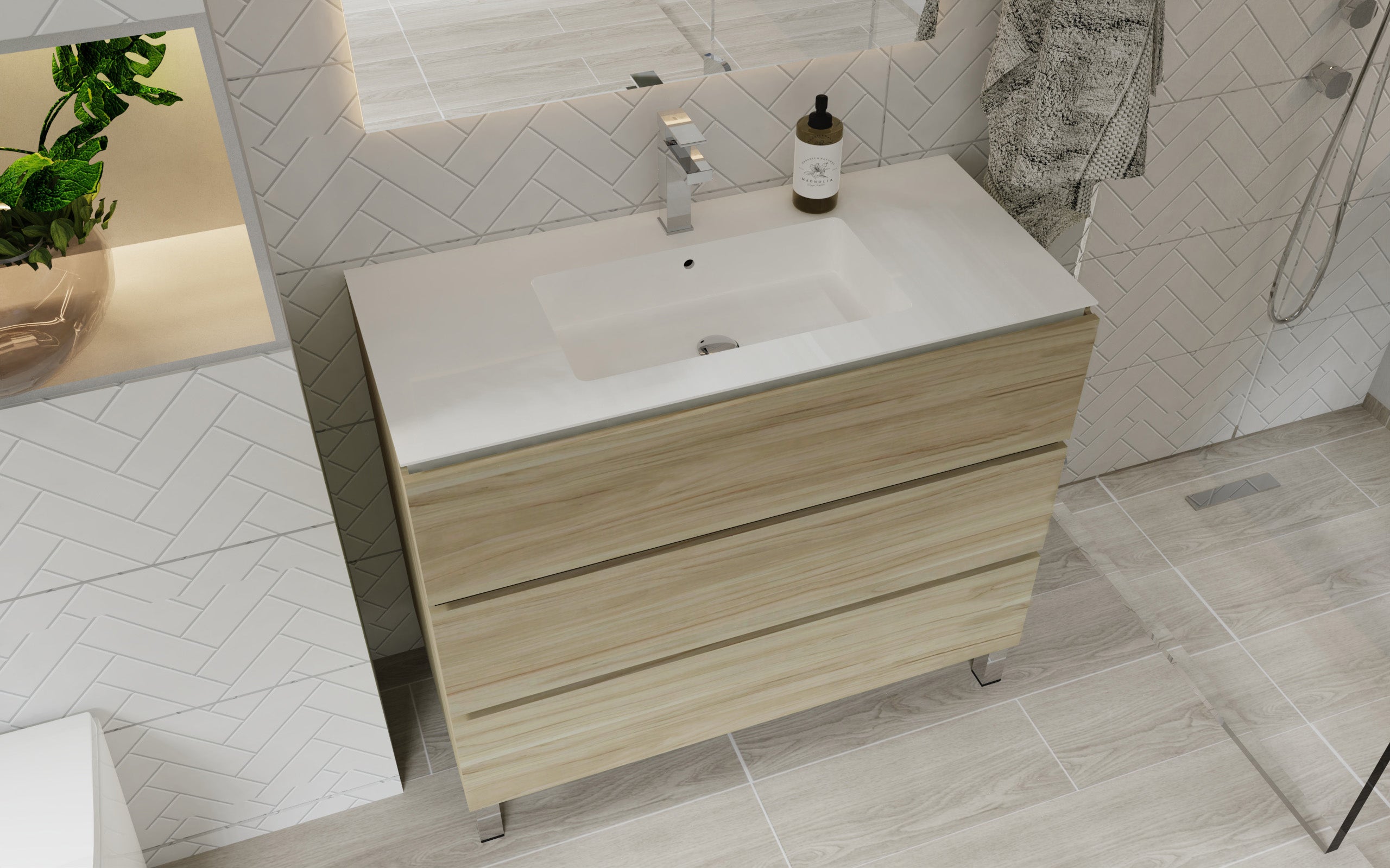 Bathroom Vanity Cabinet - Costa Collection by DAX - Basin Included