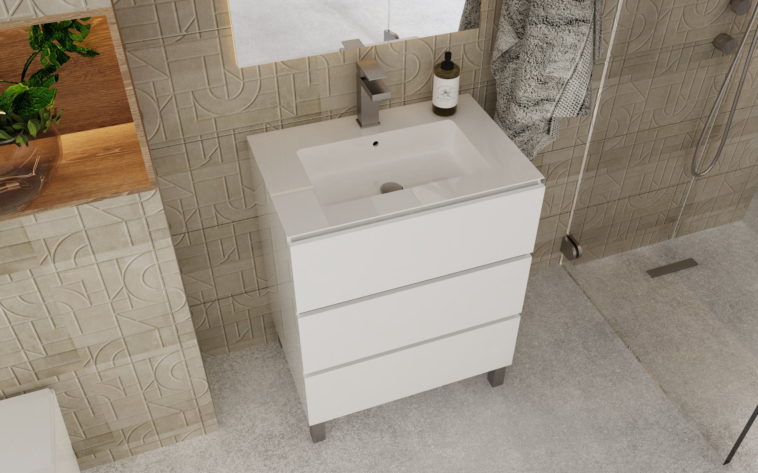 Bathroom Vanity Cabinet - Costa Collection by DAX - Basin Included