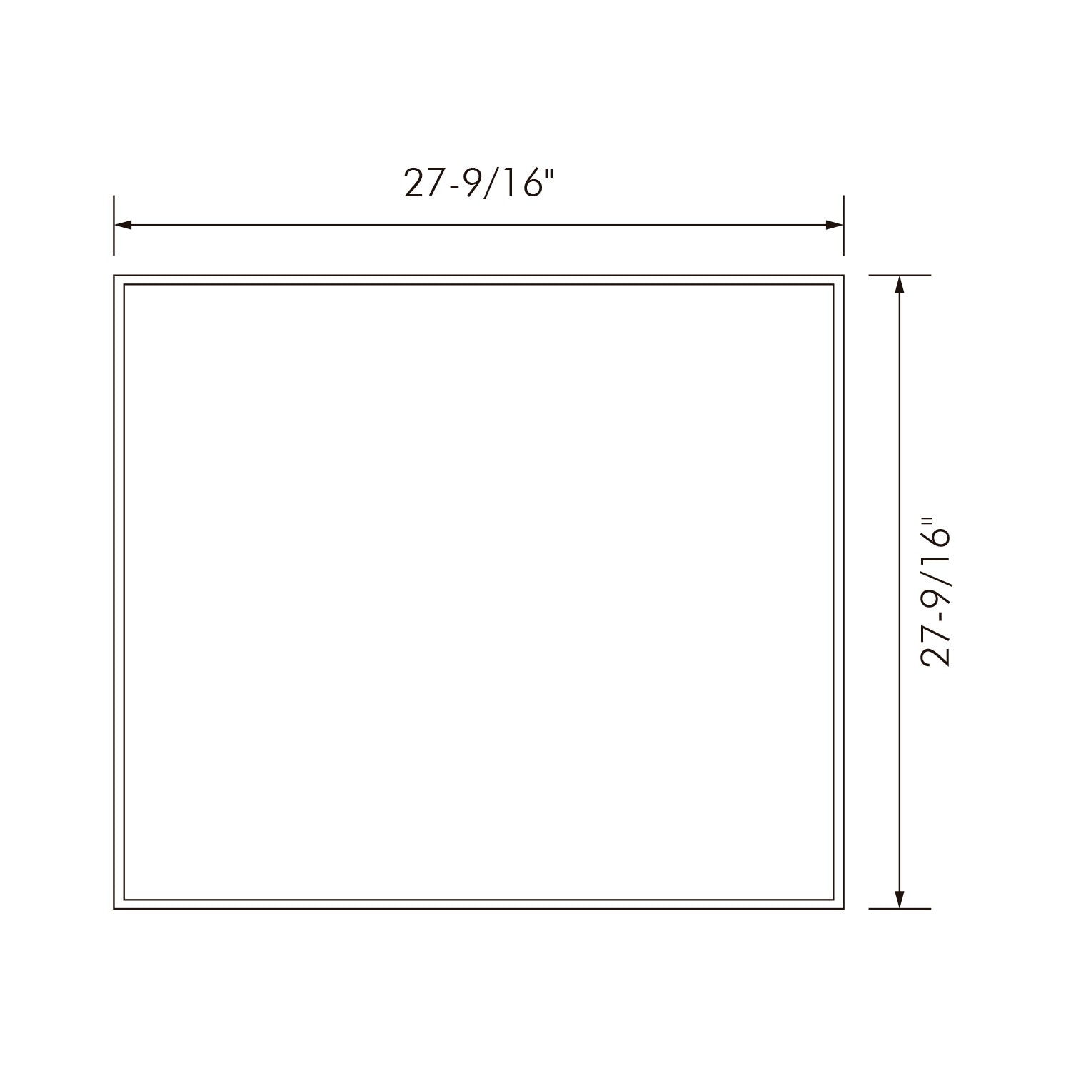 DAX Square LED Light Bathroom Vanity Mirror with Sensor Switch, Wall Mount, Aluminum Frame, 27-9/16 x 27-9/16 x 1-1/2 Inches (DAX-DL03B)