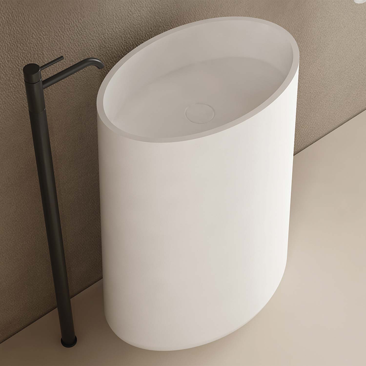 DAX ELIPSE collection matte finish pedestal sink