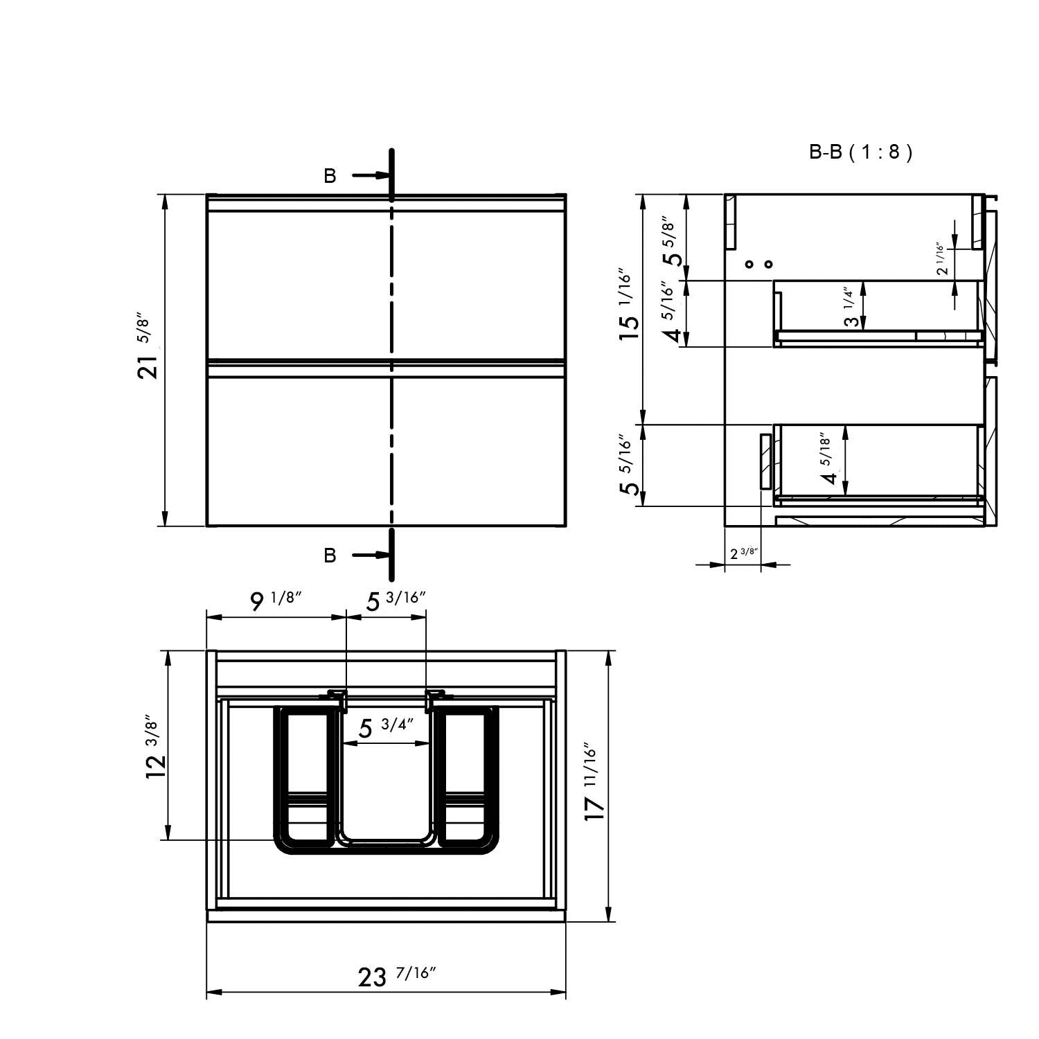 Granada Single Vanity 2 Drawers with Basin Included