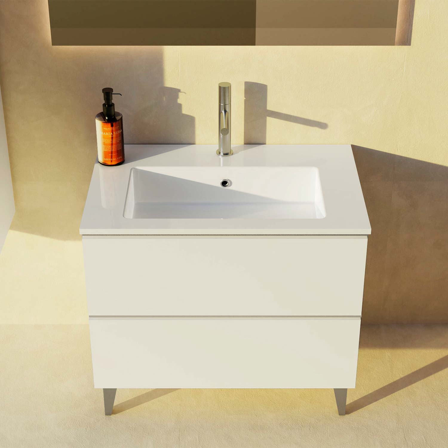Granada Single Vanity 2 Drawers with Basin Included