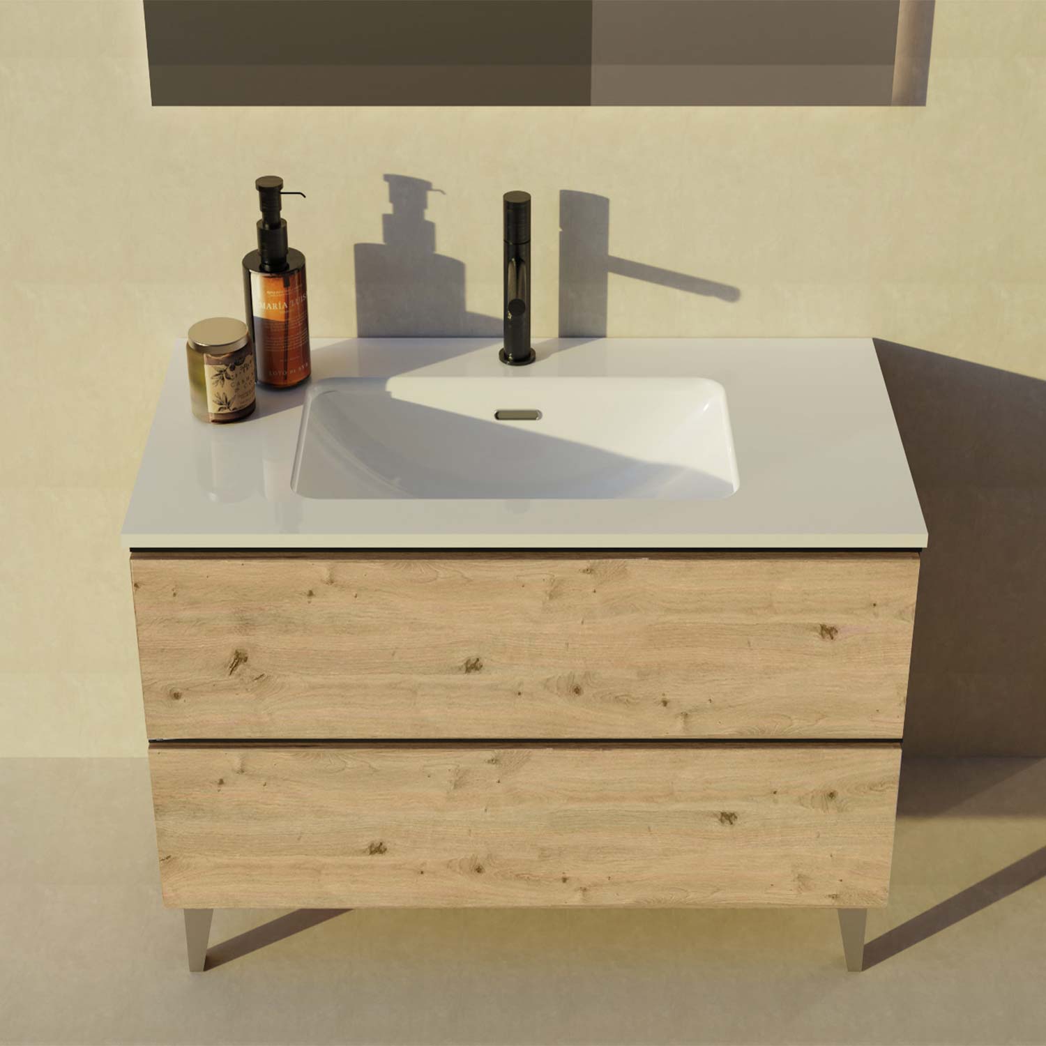 Granada Single Vanity 2 Drawers with Basin Included