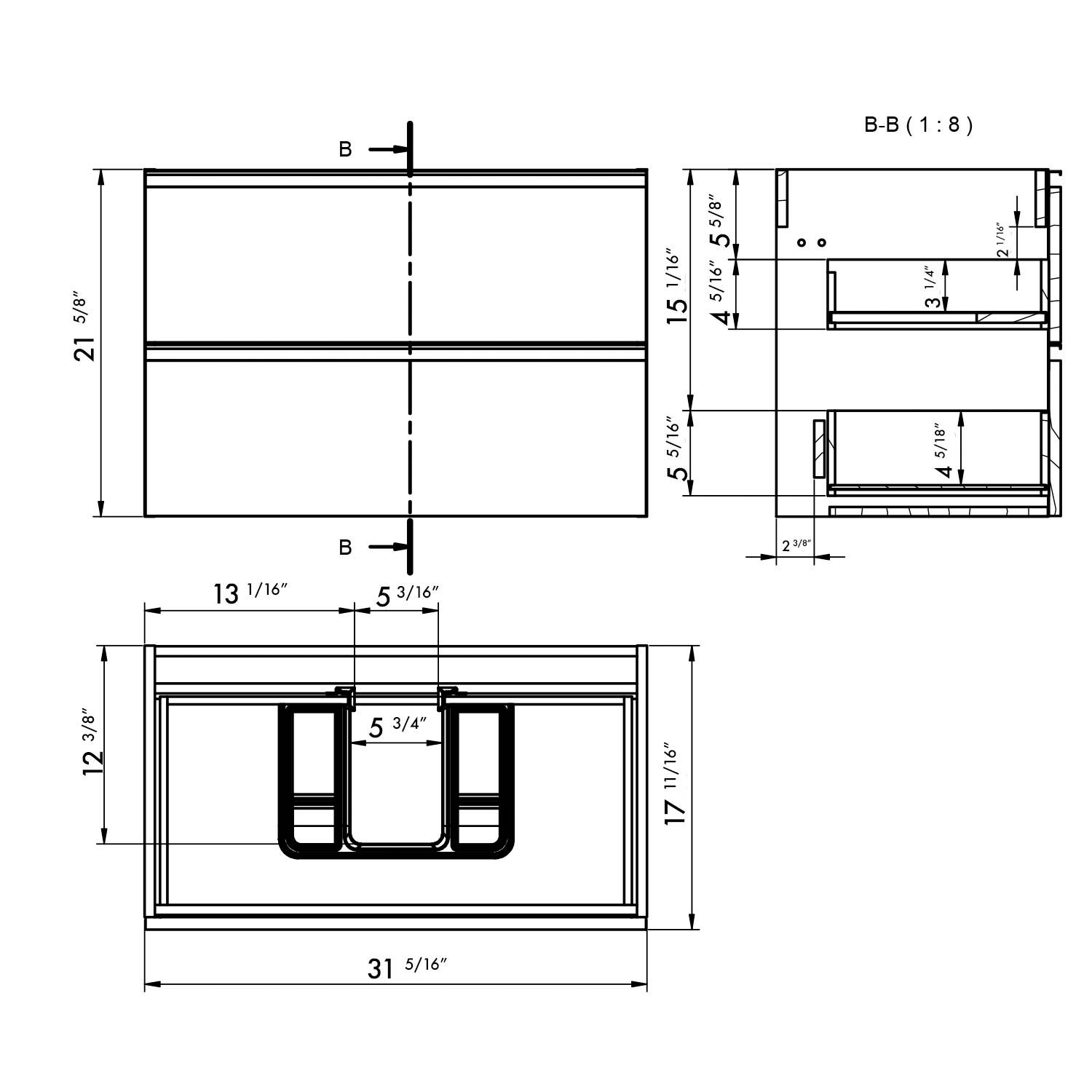 Granada Single Vanity 2 Drawers with Basin Included